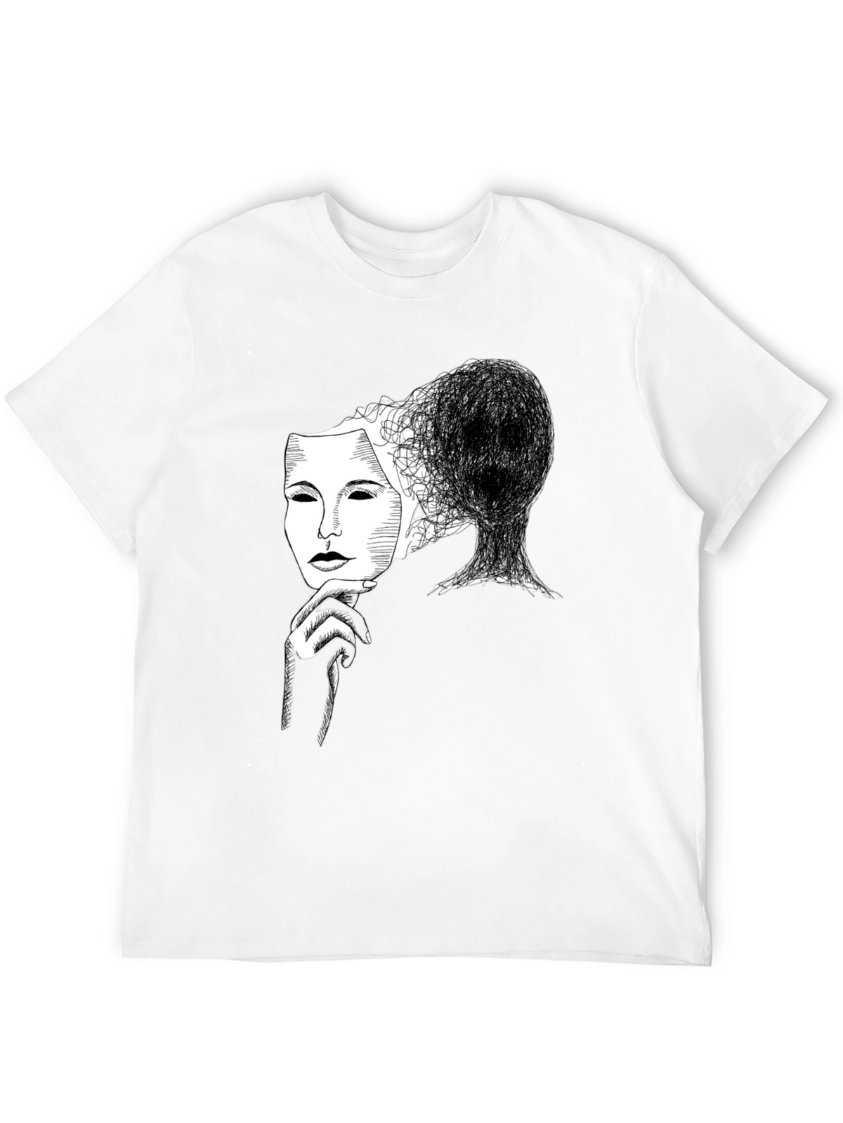 Masked Mind Graphic Tee - Black Cotton