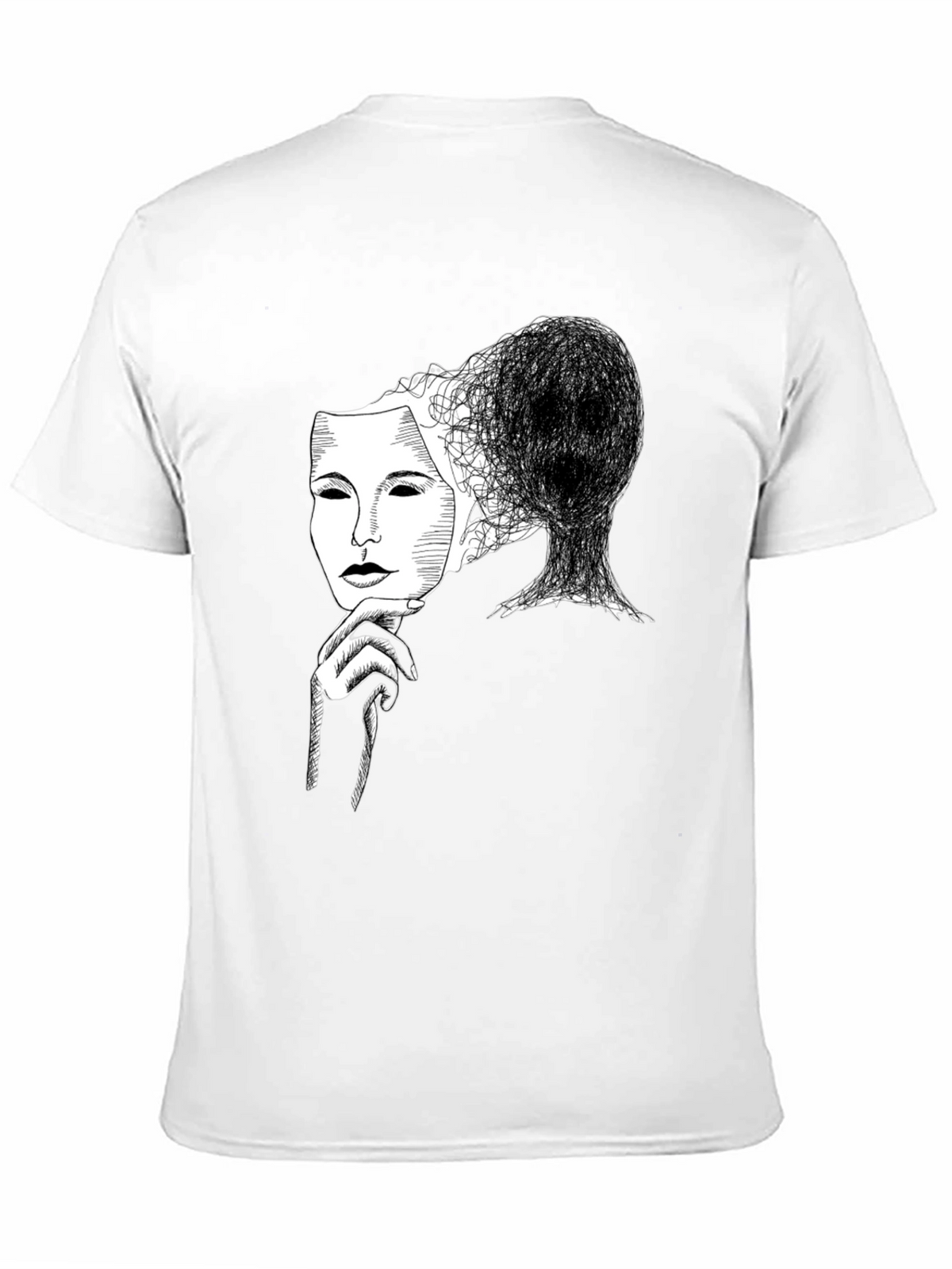 Masked Mind Graphic Tee - Black Cotton