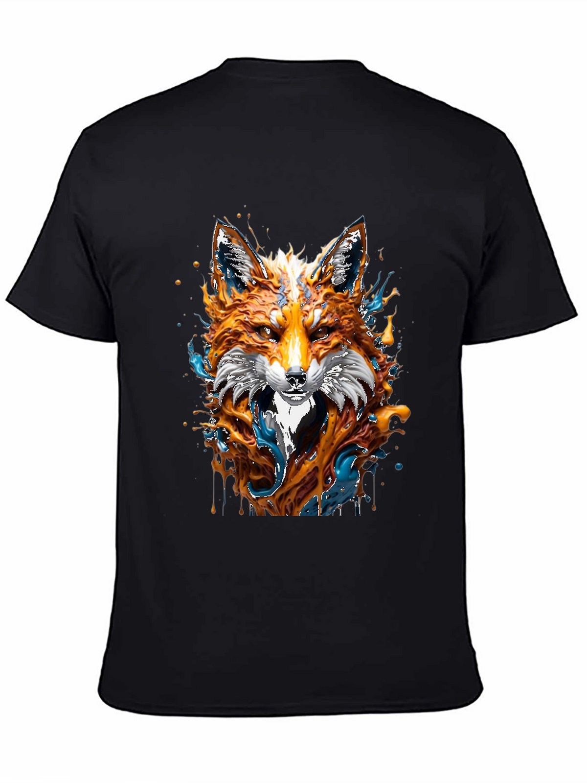 Fox Art Graphic Black T-Shirt - Unique Design