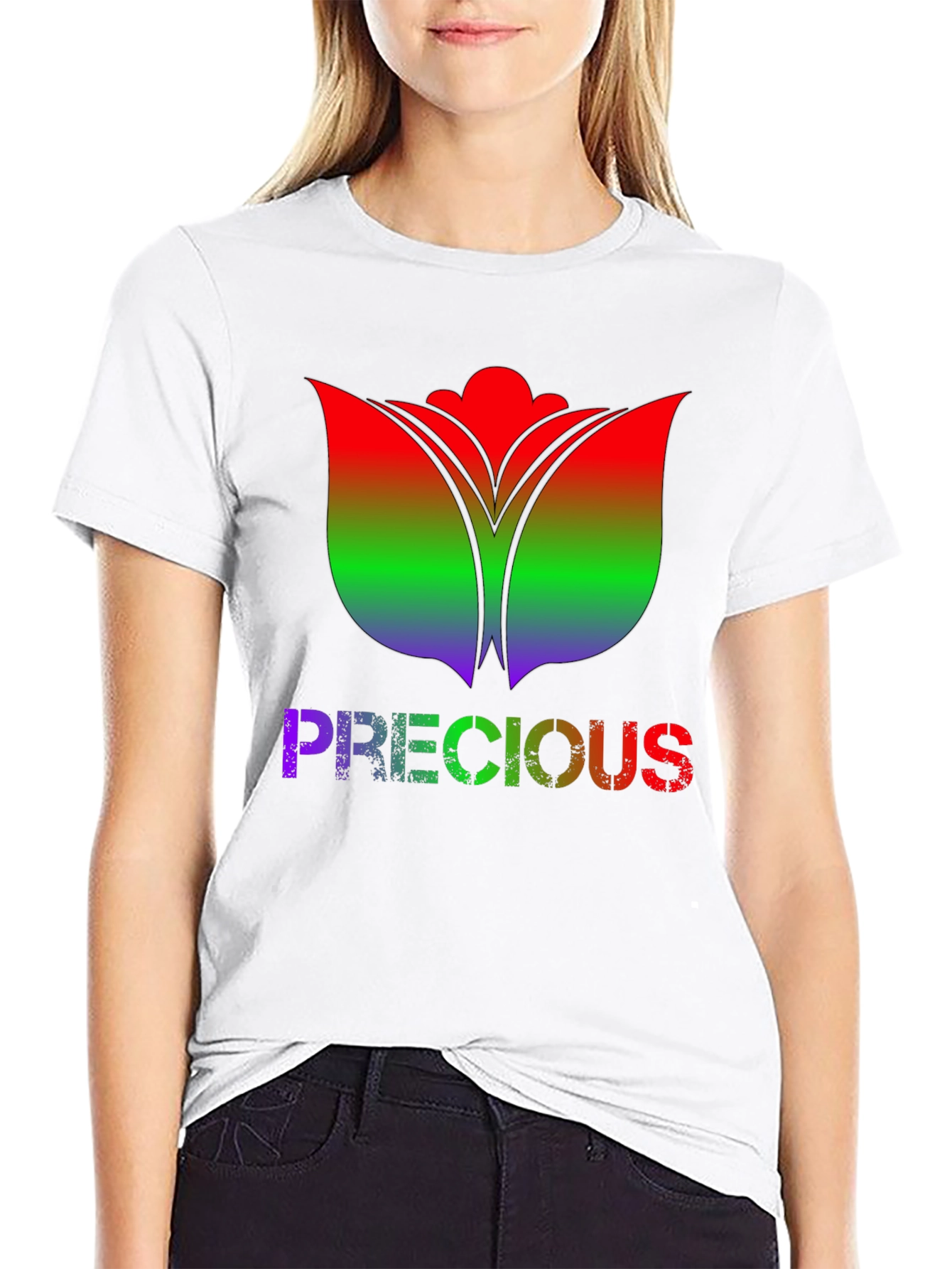Rainbow Tulip Precious Black Tee