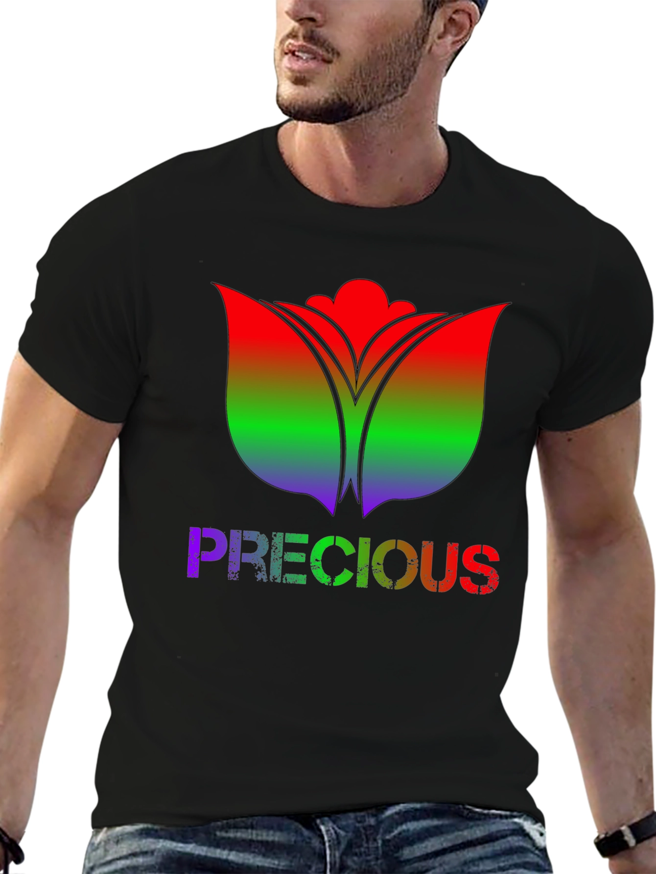 Rainbow Tulip Precious Black Tee
