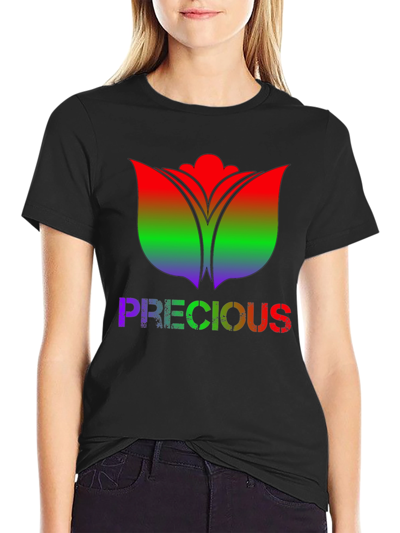 Rainbow Tulip Precious Black Tee