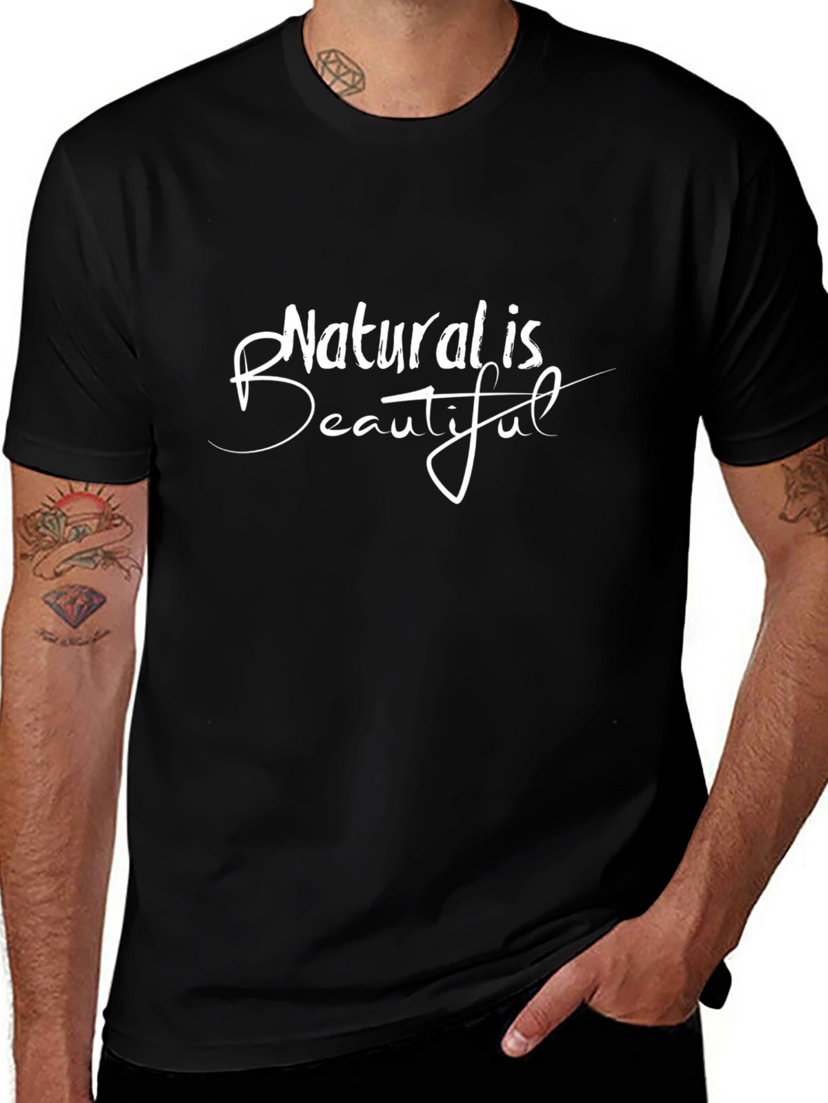 Natural is Beautiful Black Graphic Tee