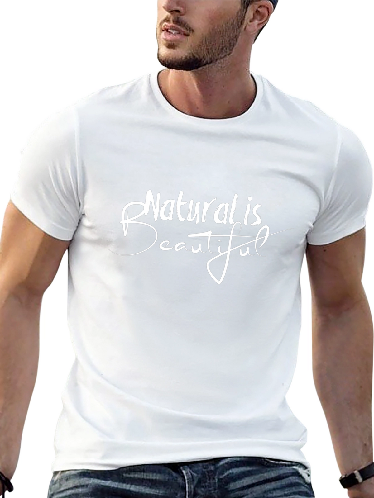 Natural is Beautiful Black Graphic Tee