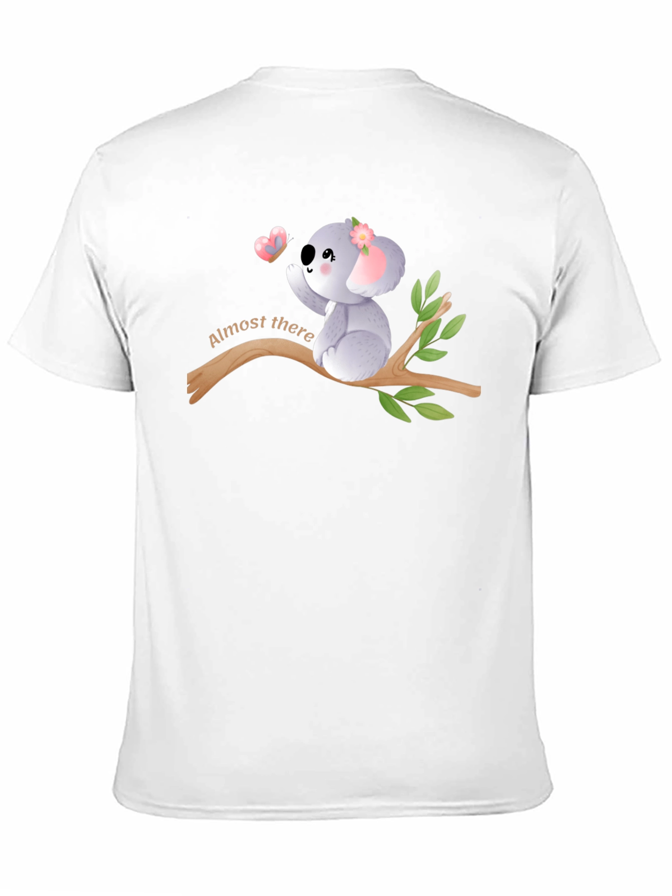 Cute Koala Almost There Black Graphic T-Shirt
