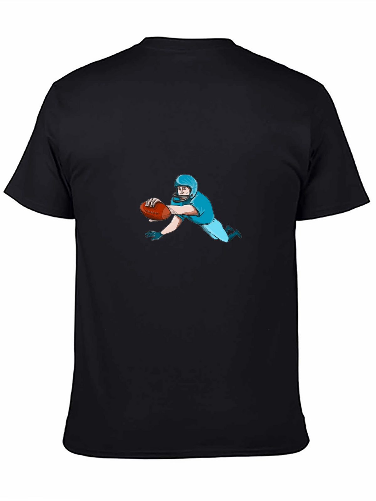 Football Player Black T-Shirt