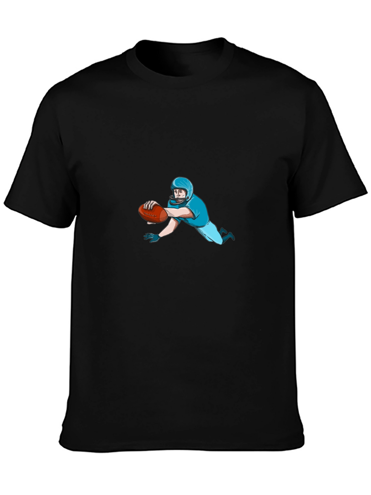 Football Player Black T-Shirt