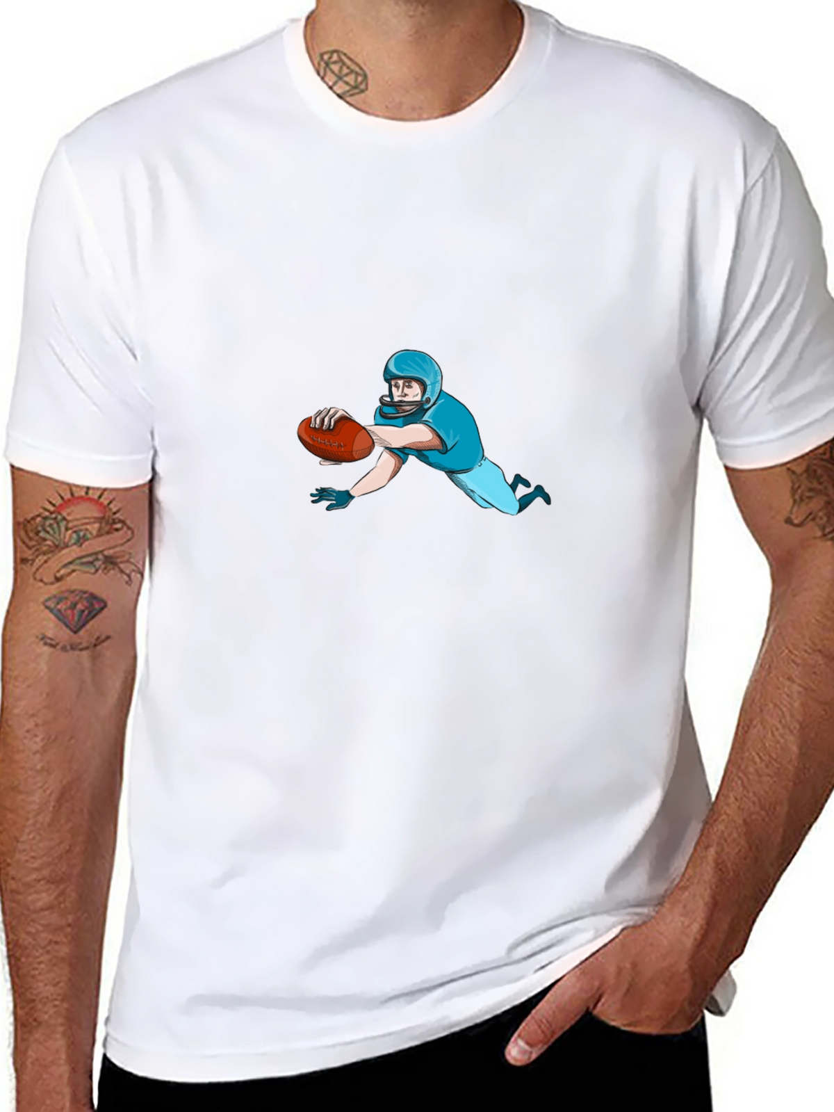 Football Player Black T-Shirt