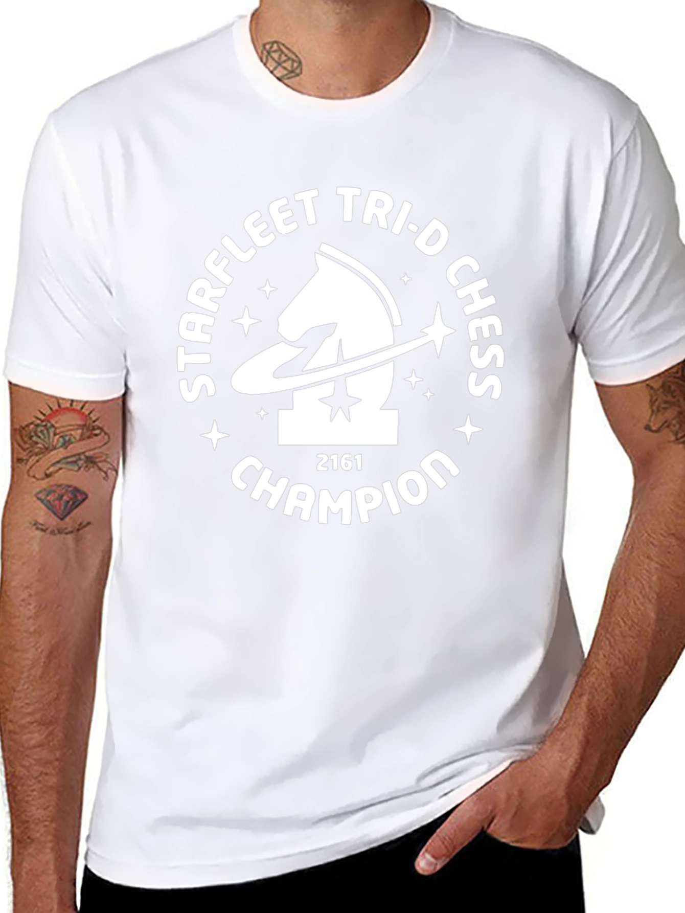 Starfleet Tri-D Chess Champion Black T-Shirt