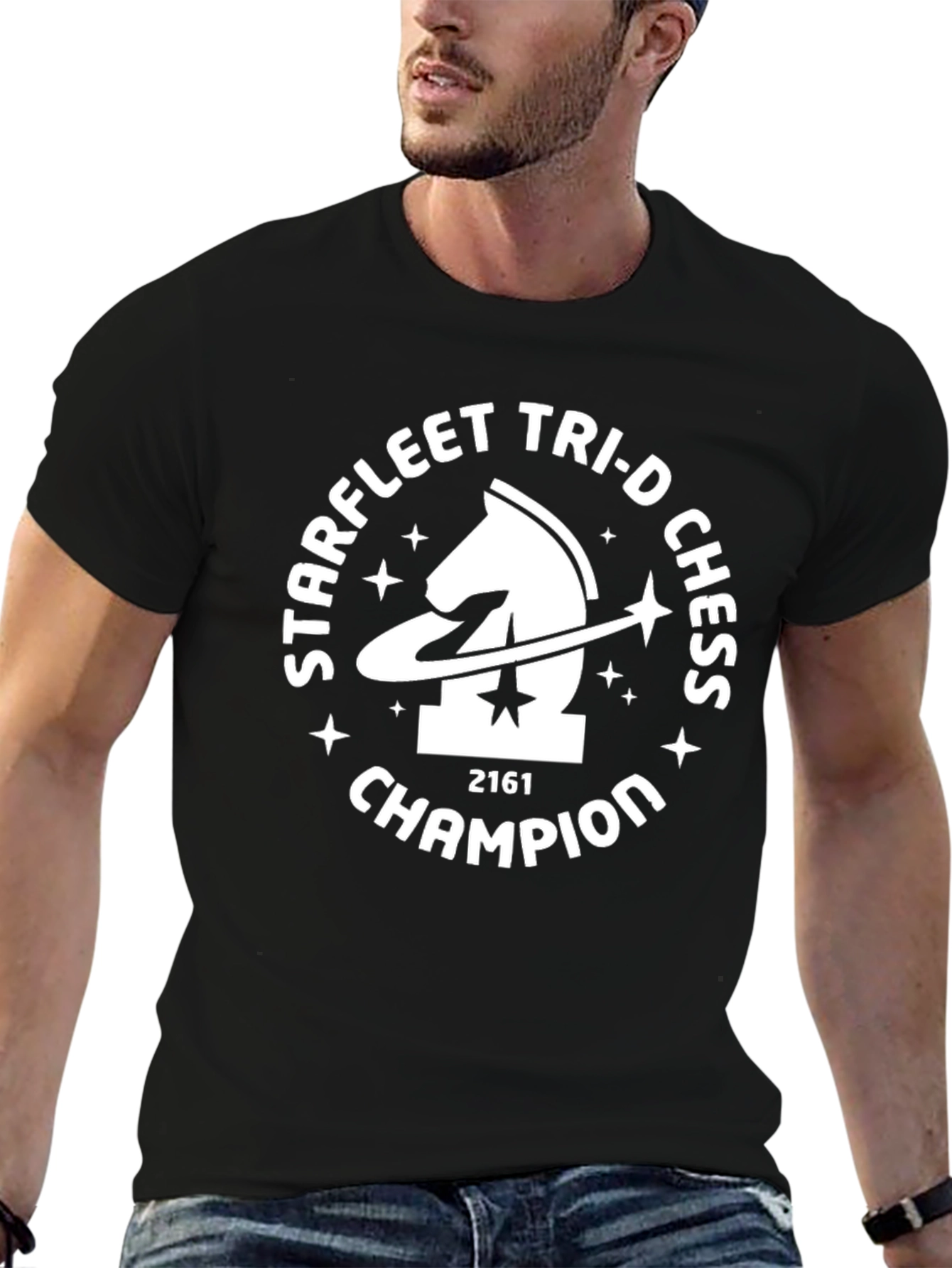 Starfleet Tri-D Chess Champion Black T-Shirt