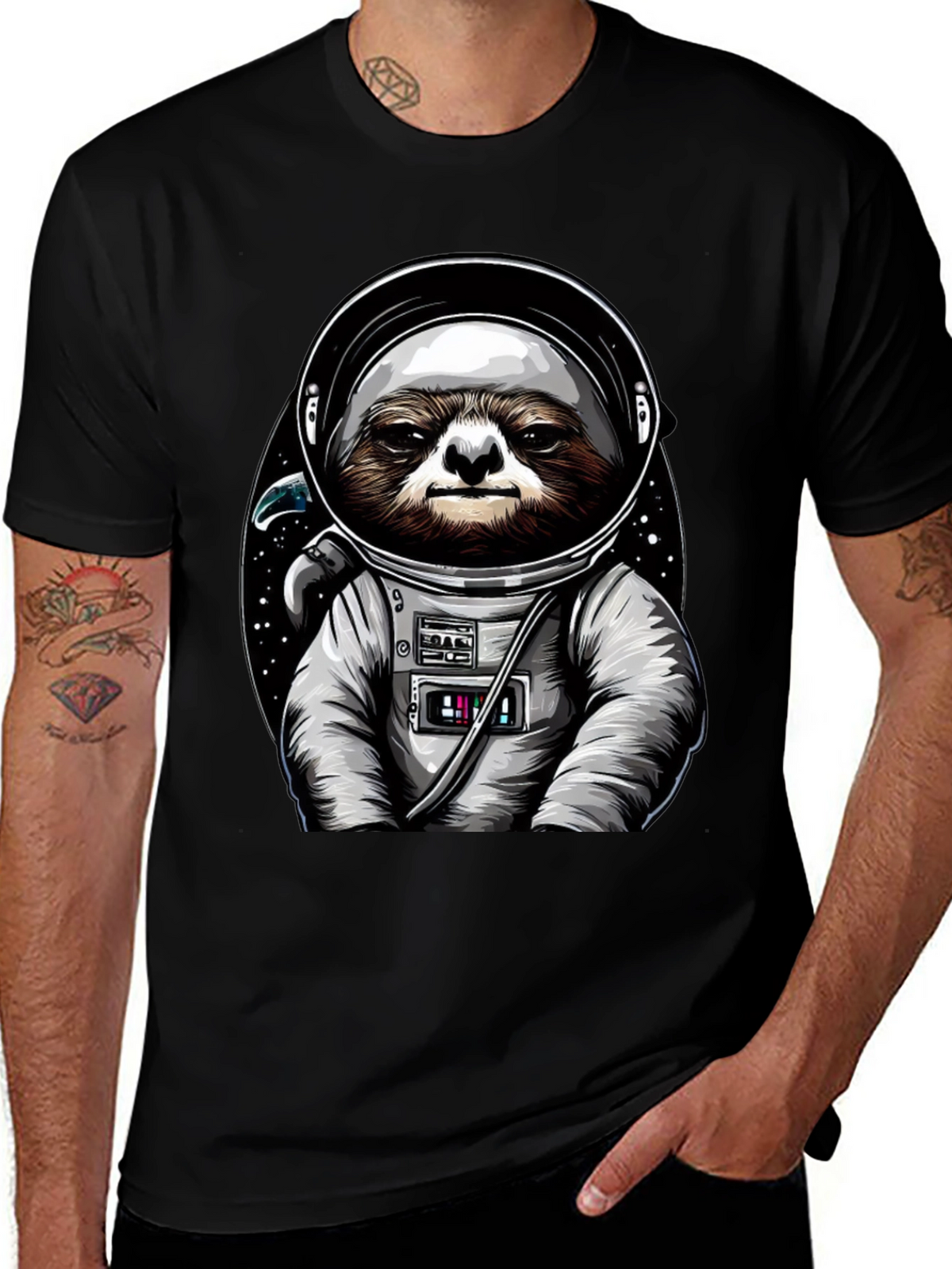 Sloth Astronaut Graphic Tee - Space Sloth T-Shirt