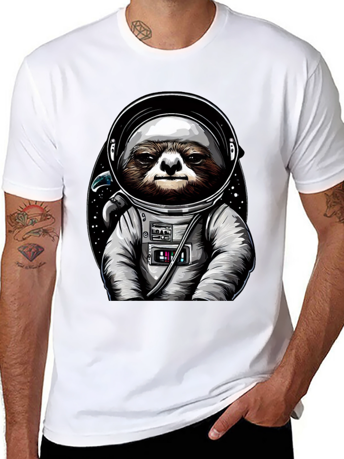 Sloth Astronaut Graphic Tee - Space Sloth T-Shirt