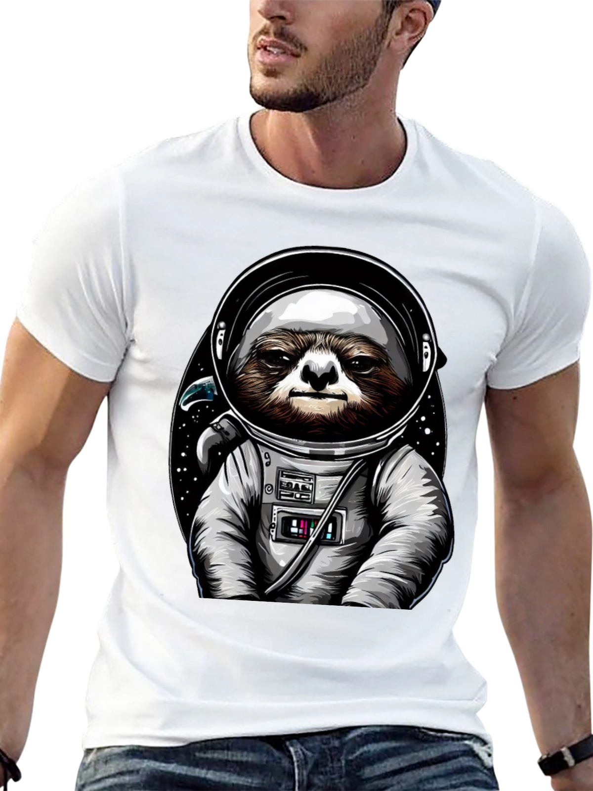 Sloth Astronaut Graphic Tee - Space Sloth T-Shirt