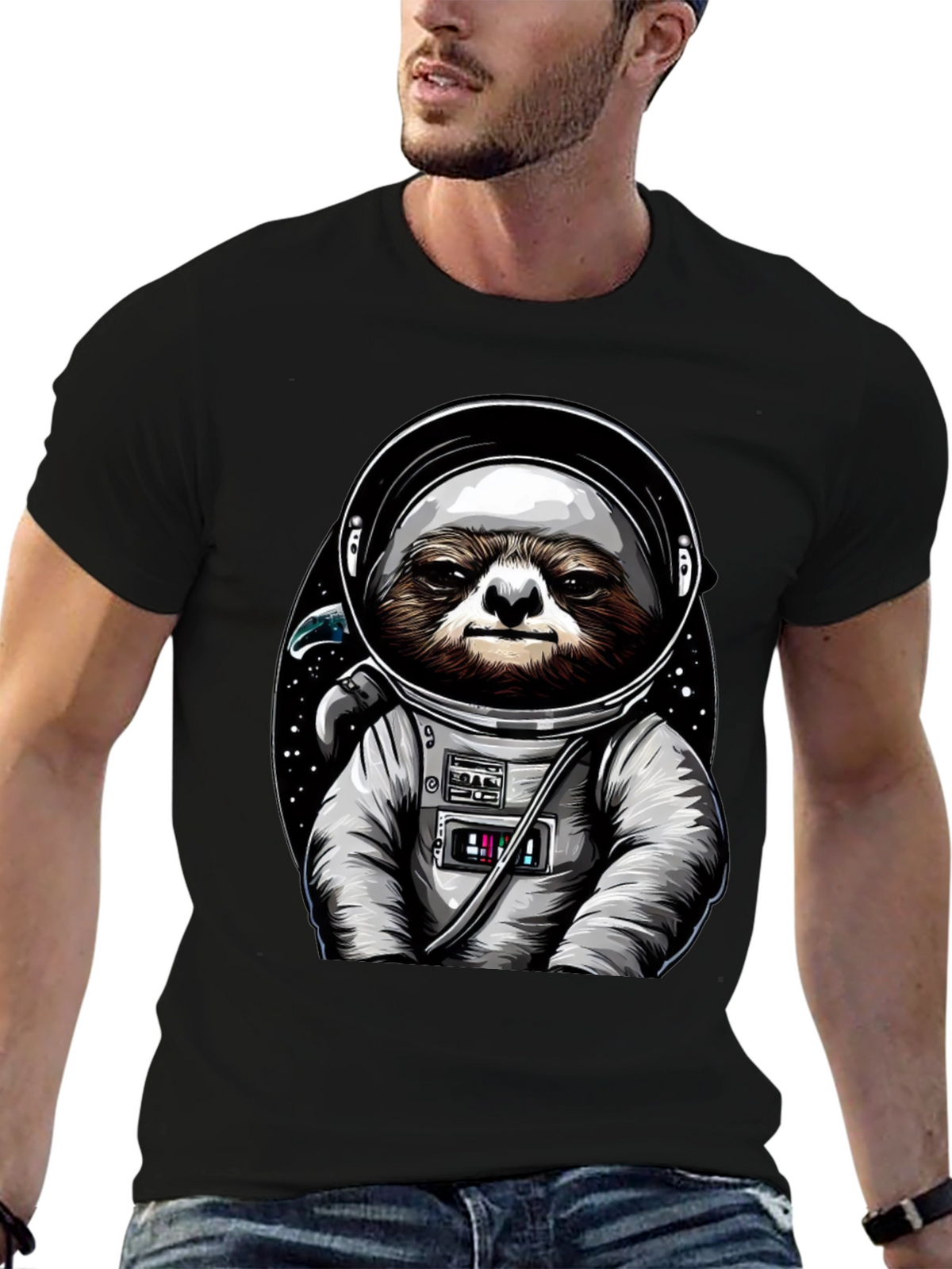 Sloth Astronaut Graphic Tee - Space Sloth T-Shirt