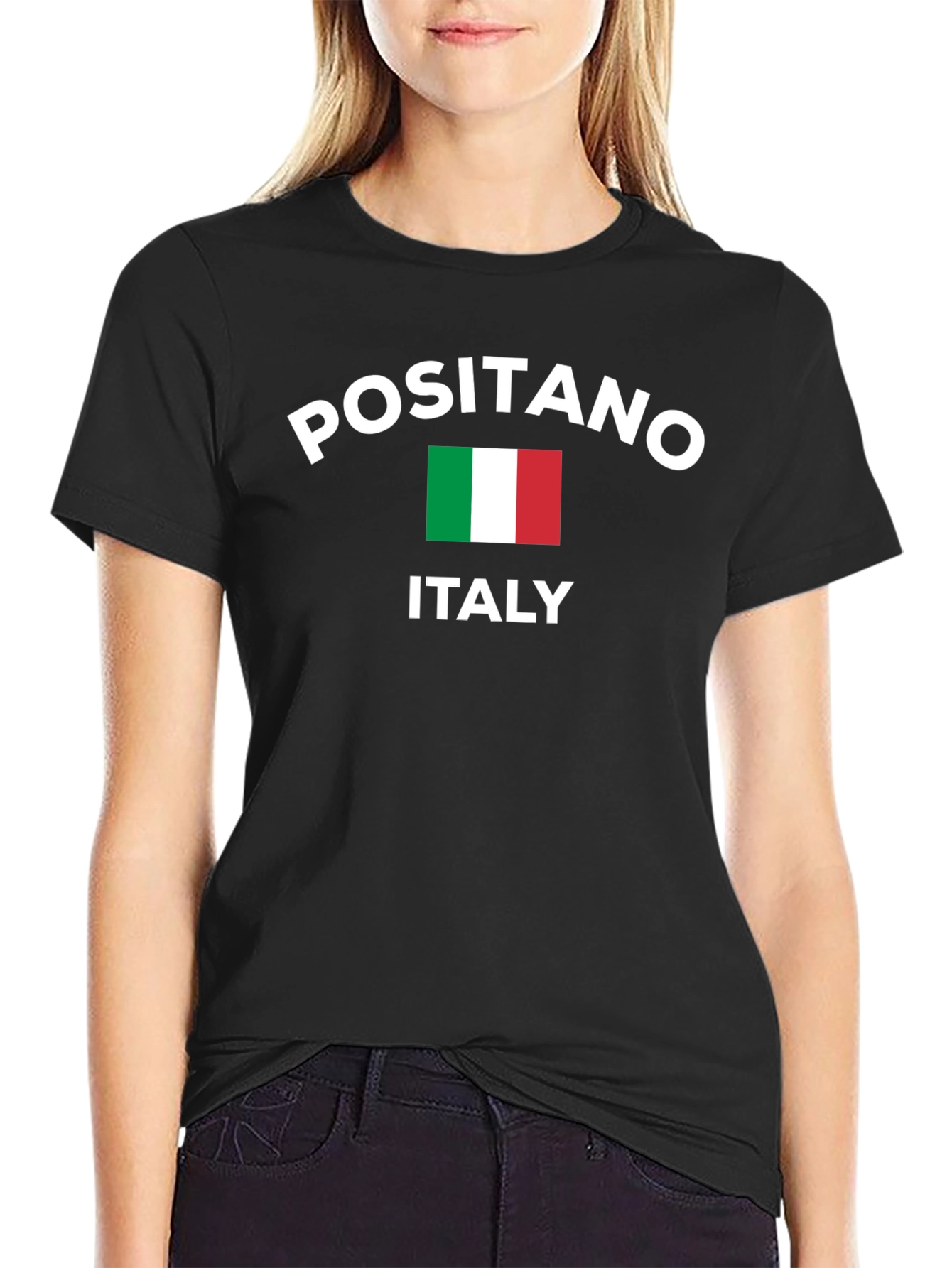 Positano Italy T-Shirt Italian Flag Design