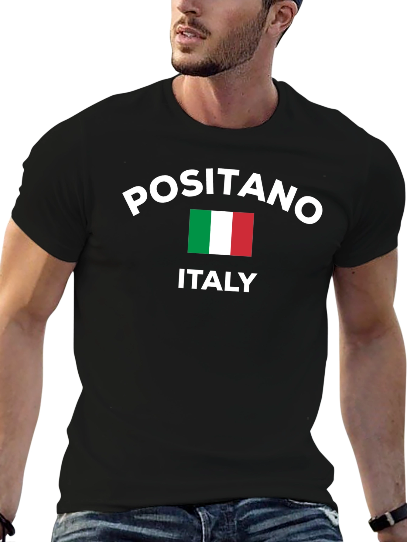 Positano Italy T-Shirt Italian Flag Design
