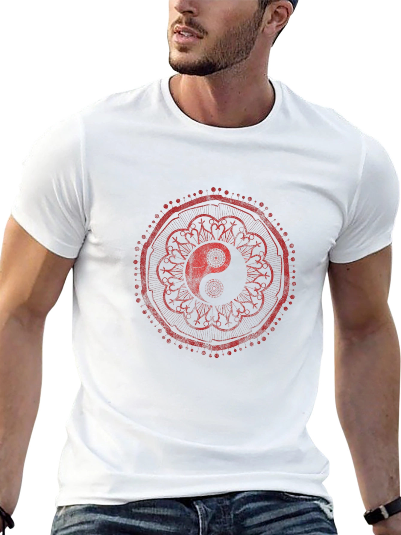 Yin Yang Mandala Graphic Tee - Stylish Comfort
