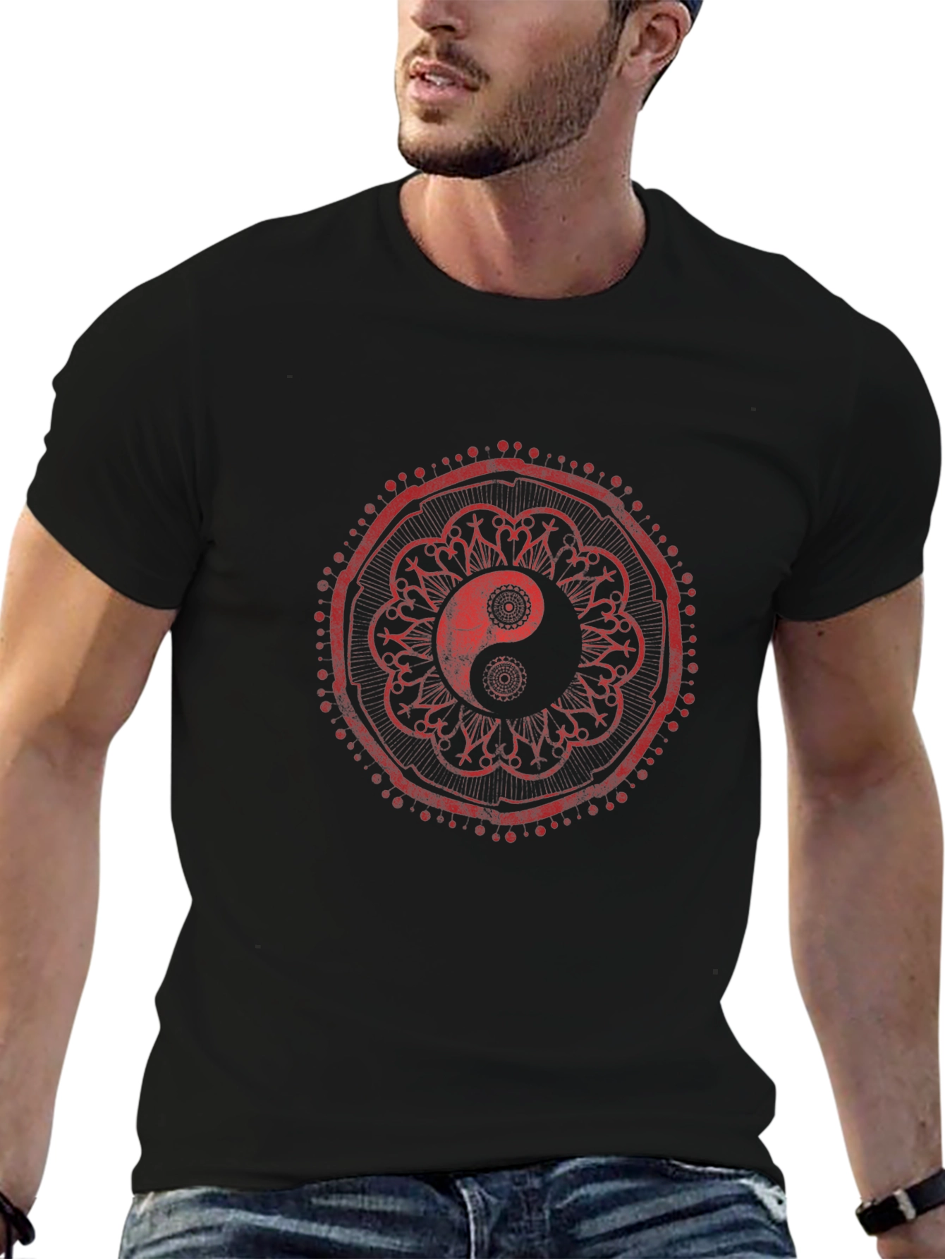Yin Yang Mandala Graphic Tee - Stylish Comfort