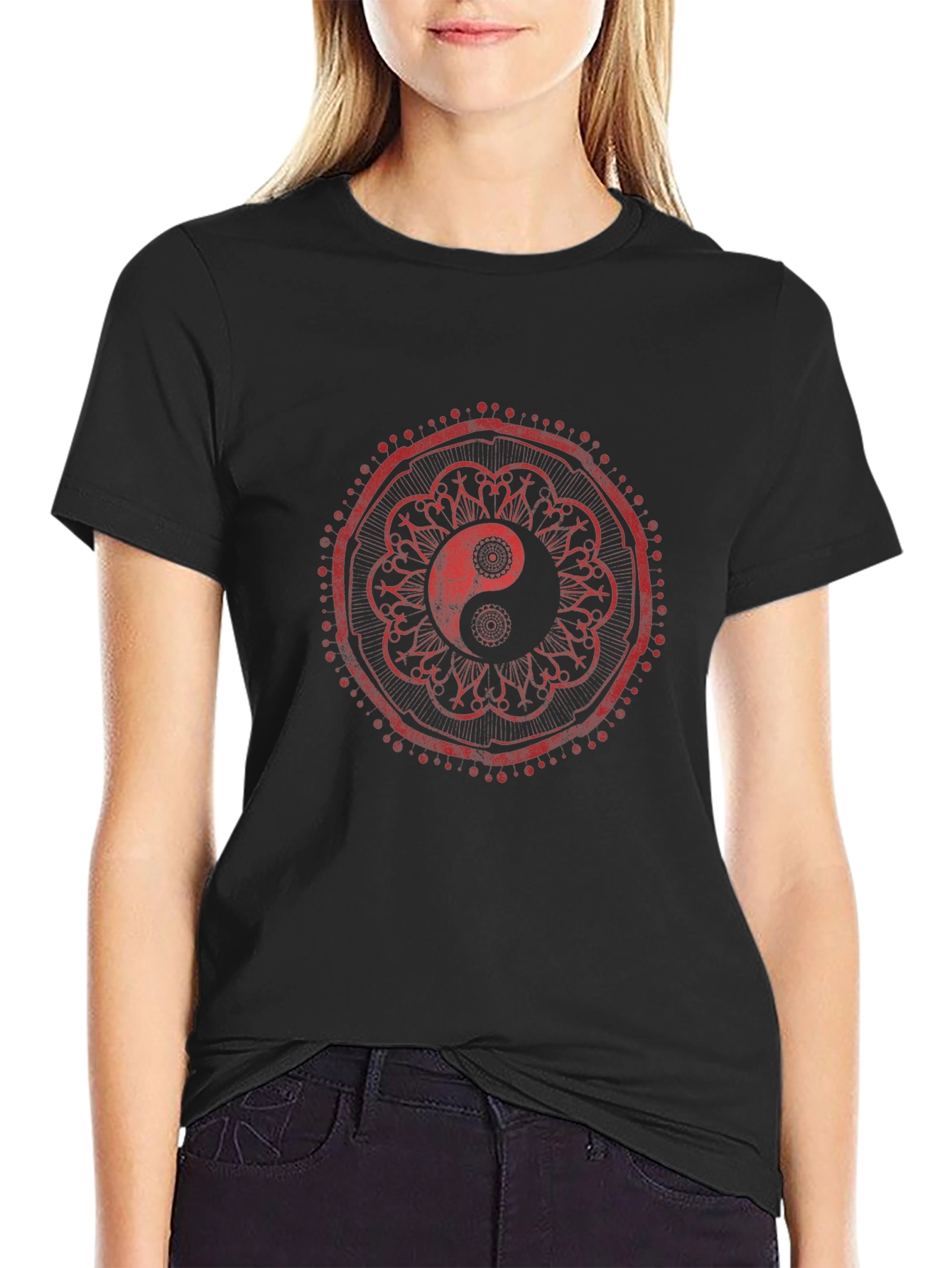 Yin Yang Mandala Graphic Tee - Stylish Comfort