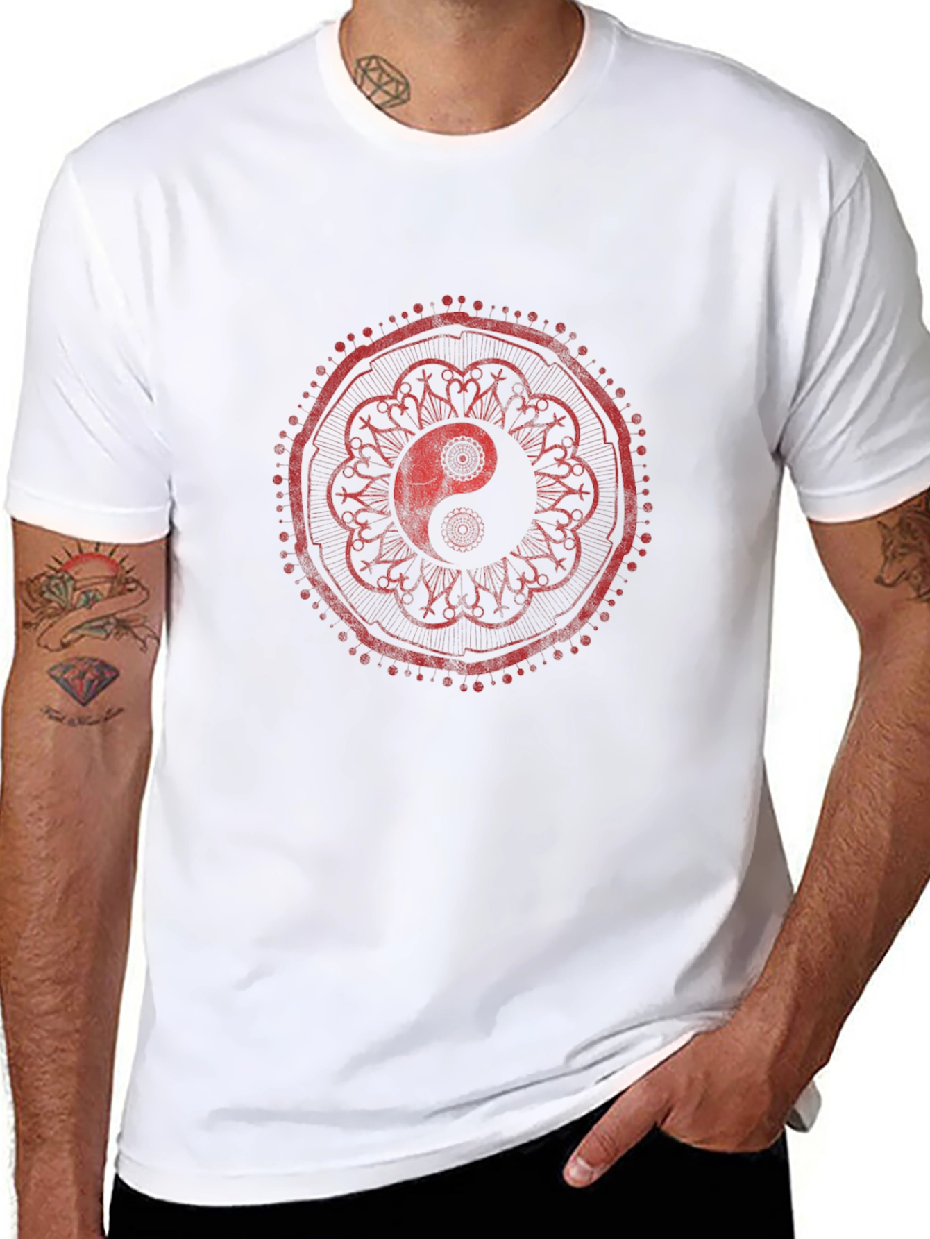 Yin Yang Mandala Graphic Tee - Stylish Comfort