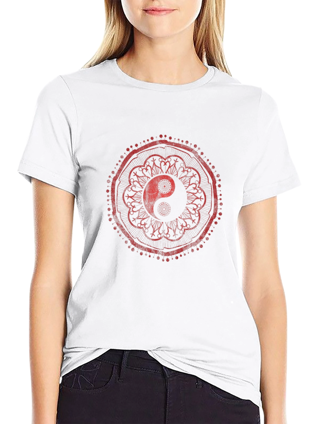 Yin Yang Mandala Graphic Tee - Stylish Comfort