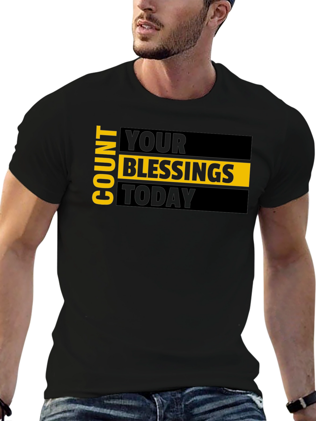 Count Your Blessings Graphic Tee - Black