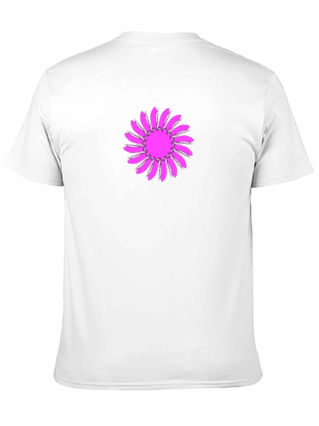 Black T-Shirt with Pink Floral Design