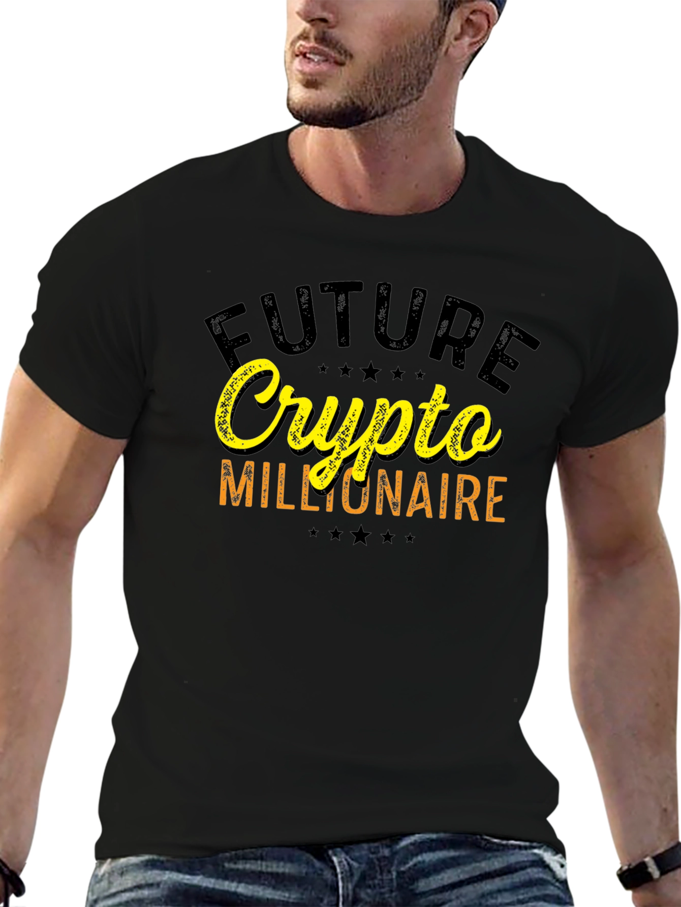 Future Crypto Millionaire Graphic Tee - Black