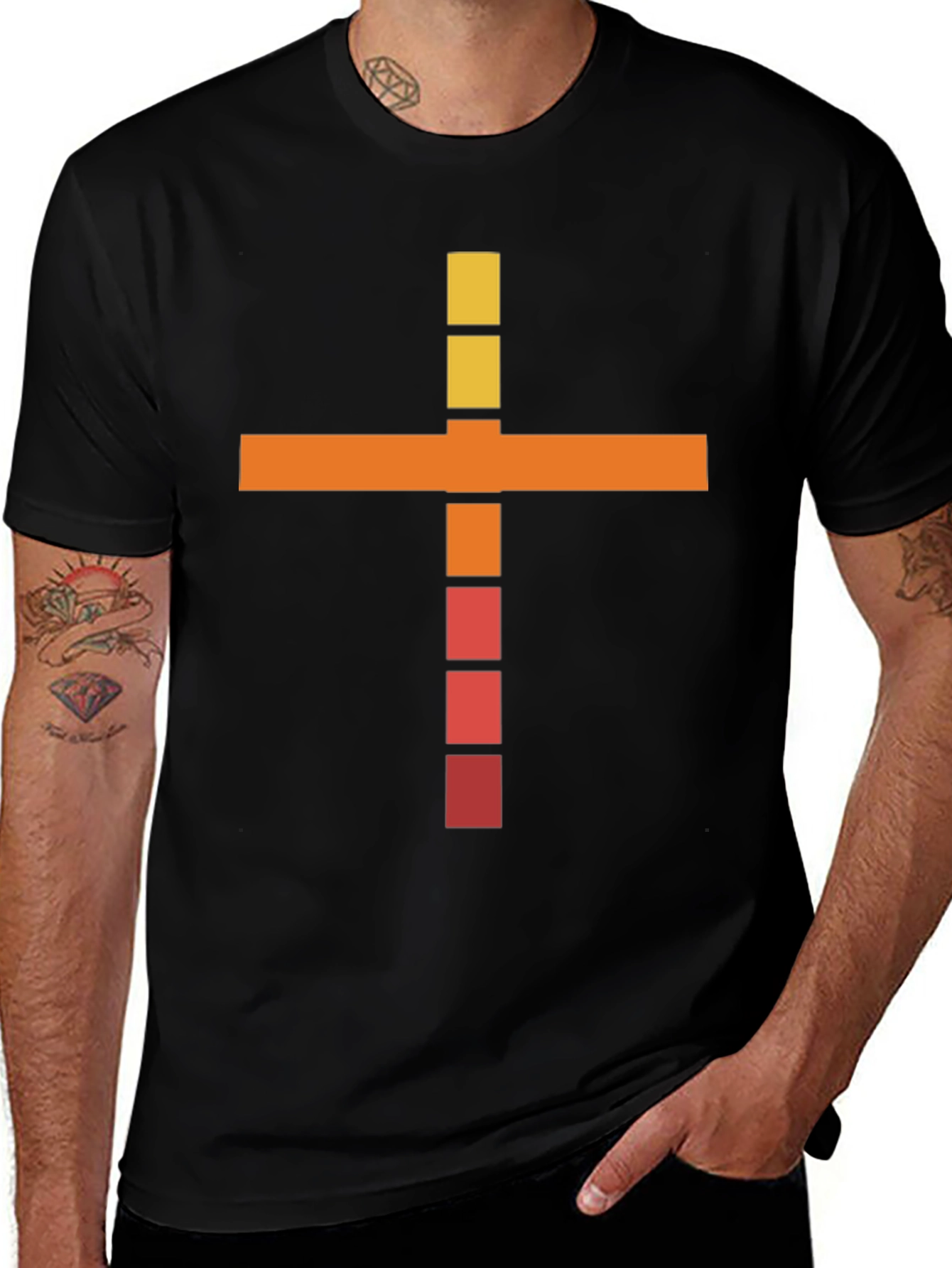 Sunset Cross Graphic Tee - Stylish Religious Apparel