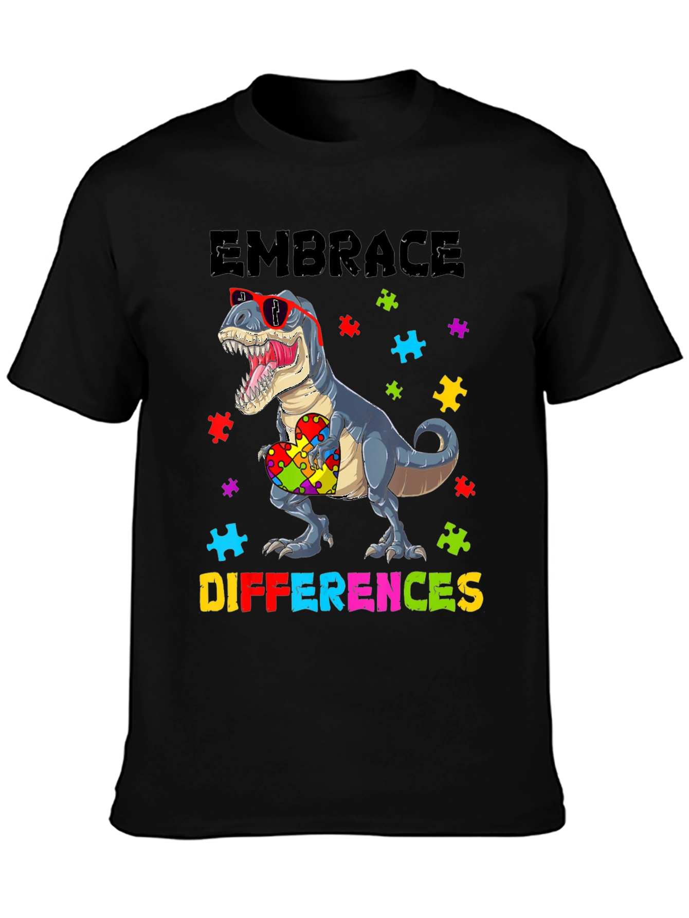 Embrace Differences T-Rex Autism Awareness Shirt