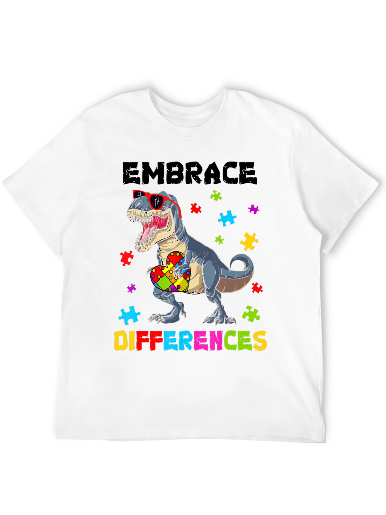 Embrace Differences T-Rex Autism Awareness Shirt