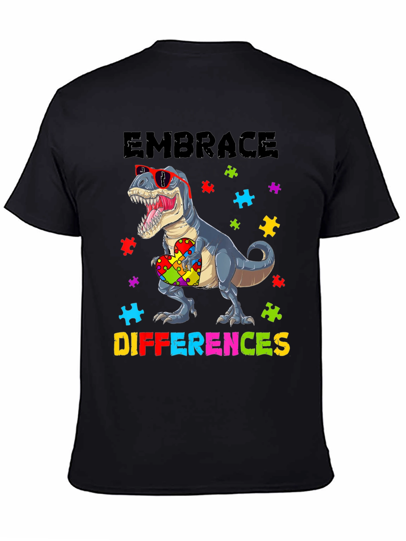 Embrace Differences T-Rex Autism Awareness Shirt