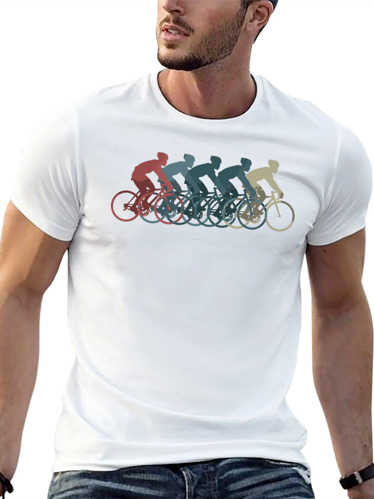 Retro Cycling Team T-Shirt - Cool Graphic Tee