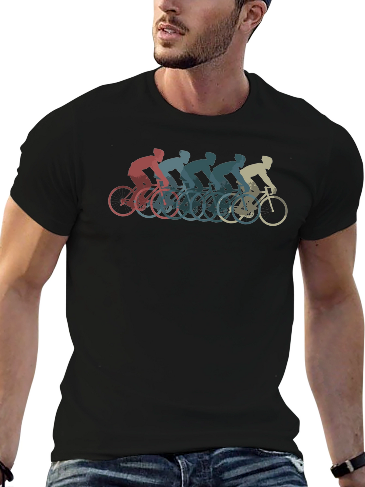 Retro Cycling Team T-Shirt - Cool Graphic Tee