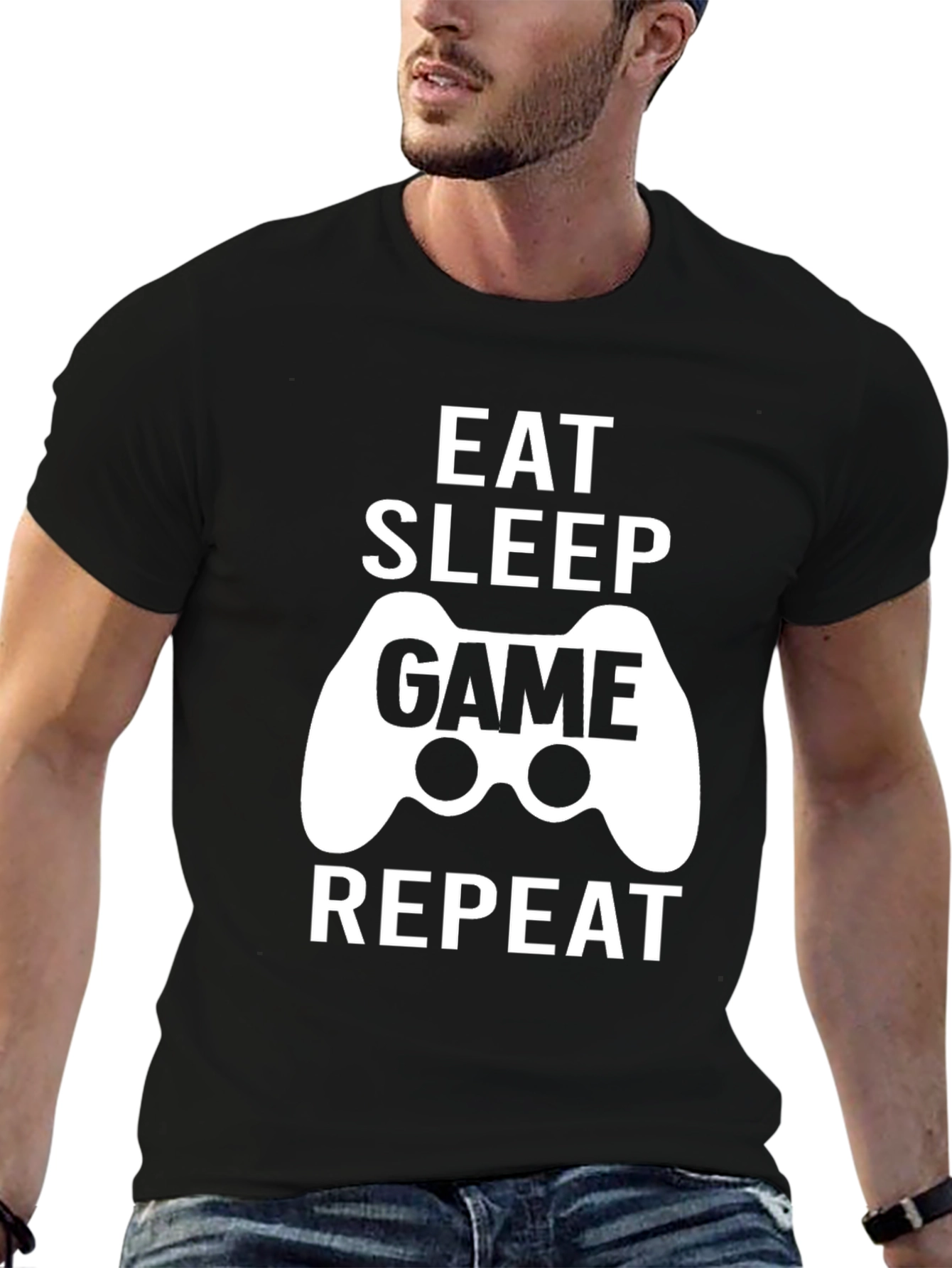 Eat Sleep Game Repeat Graphic Tee - Gamer Shirt