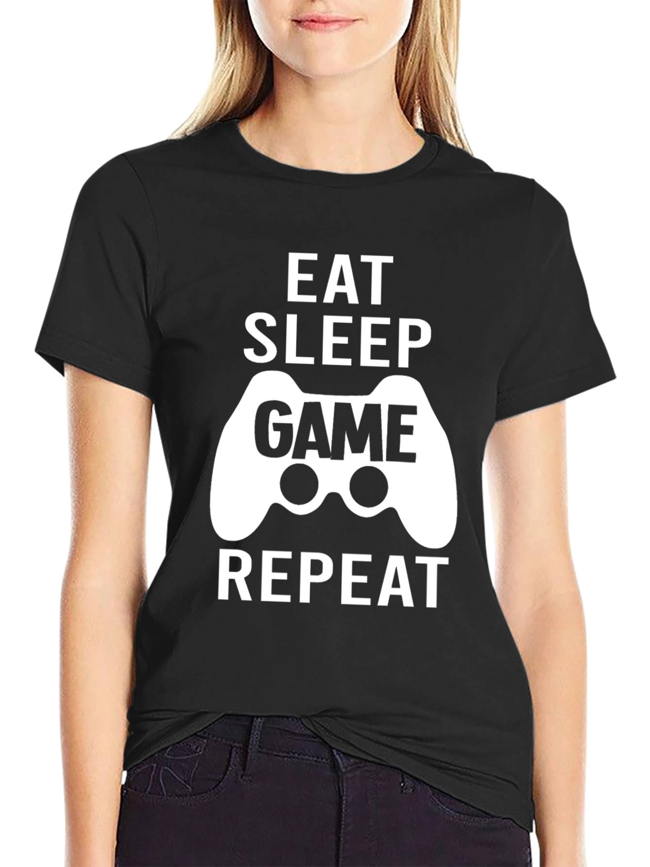 Eat Sleep Game Repeat Graphic Tee - Gamer Shirt