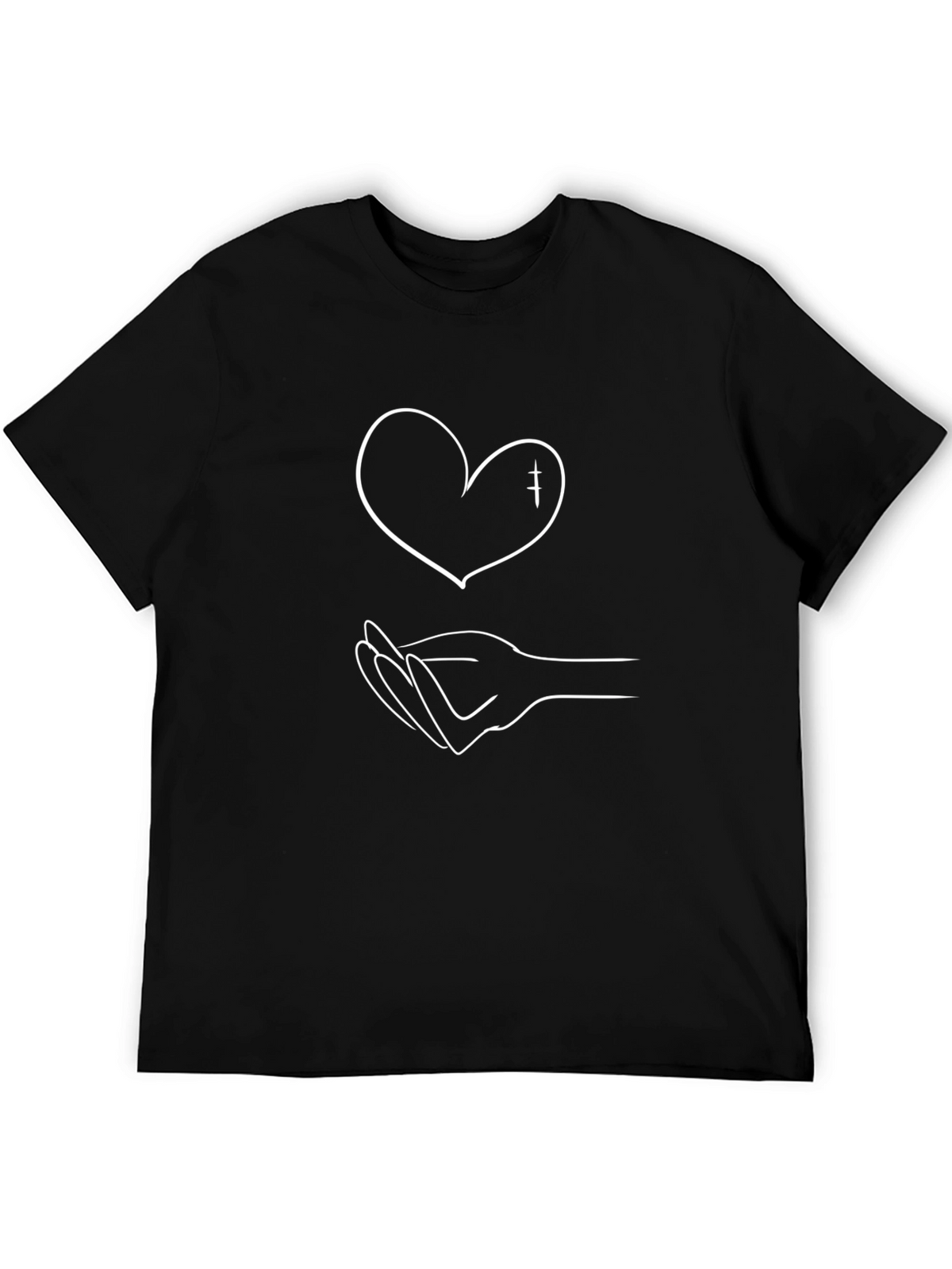 Heart in Hand Graphic Tee - Black