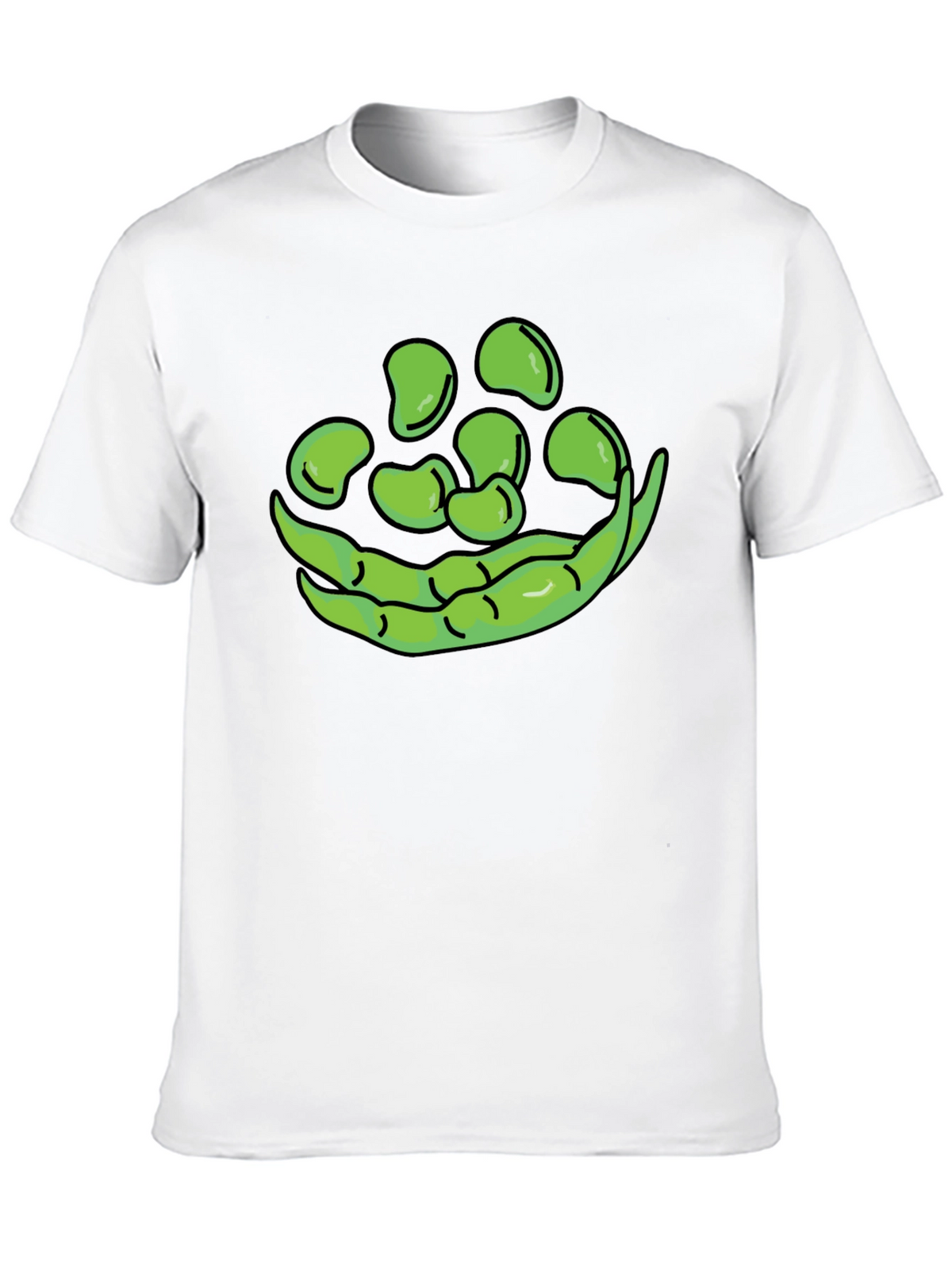 Funny Green Beans Graphic T-Shirt - Black Casual Tee