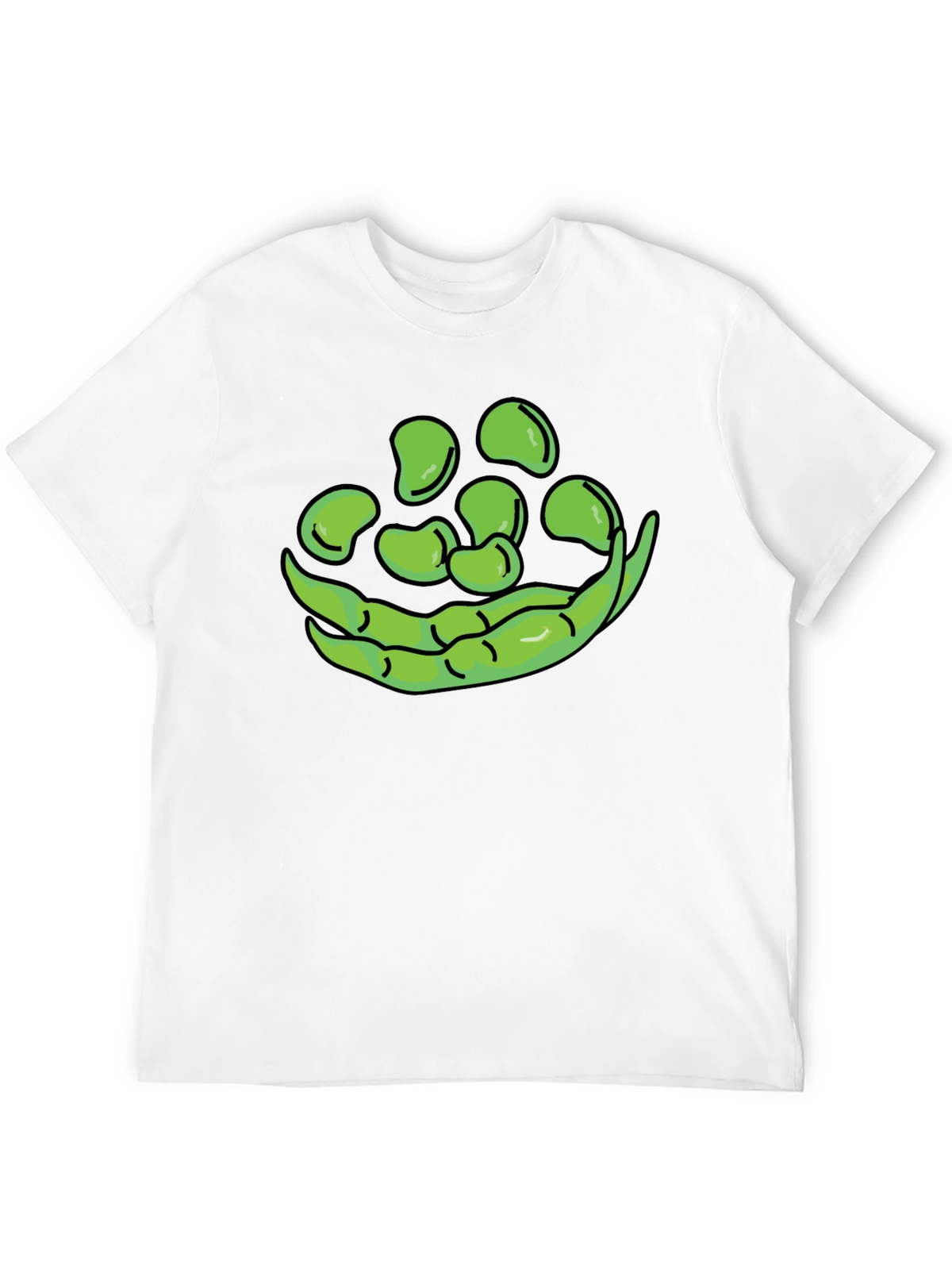 Funny Green Beans Graphic T-Shirt - Black Casual Tee