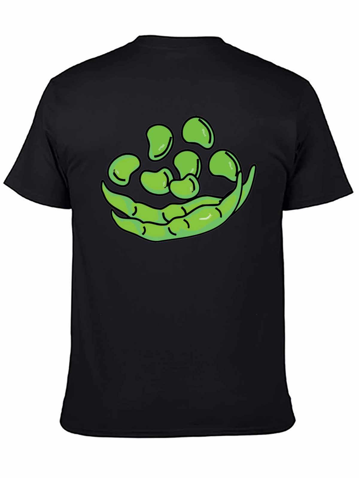 Funny Green Beans Graphic T-Shirt - Black Casual Tee