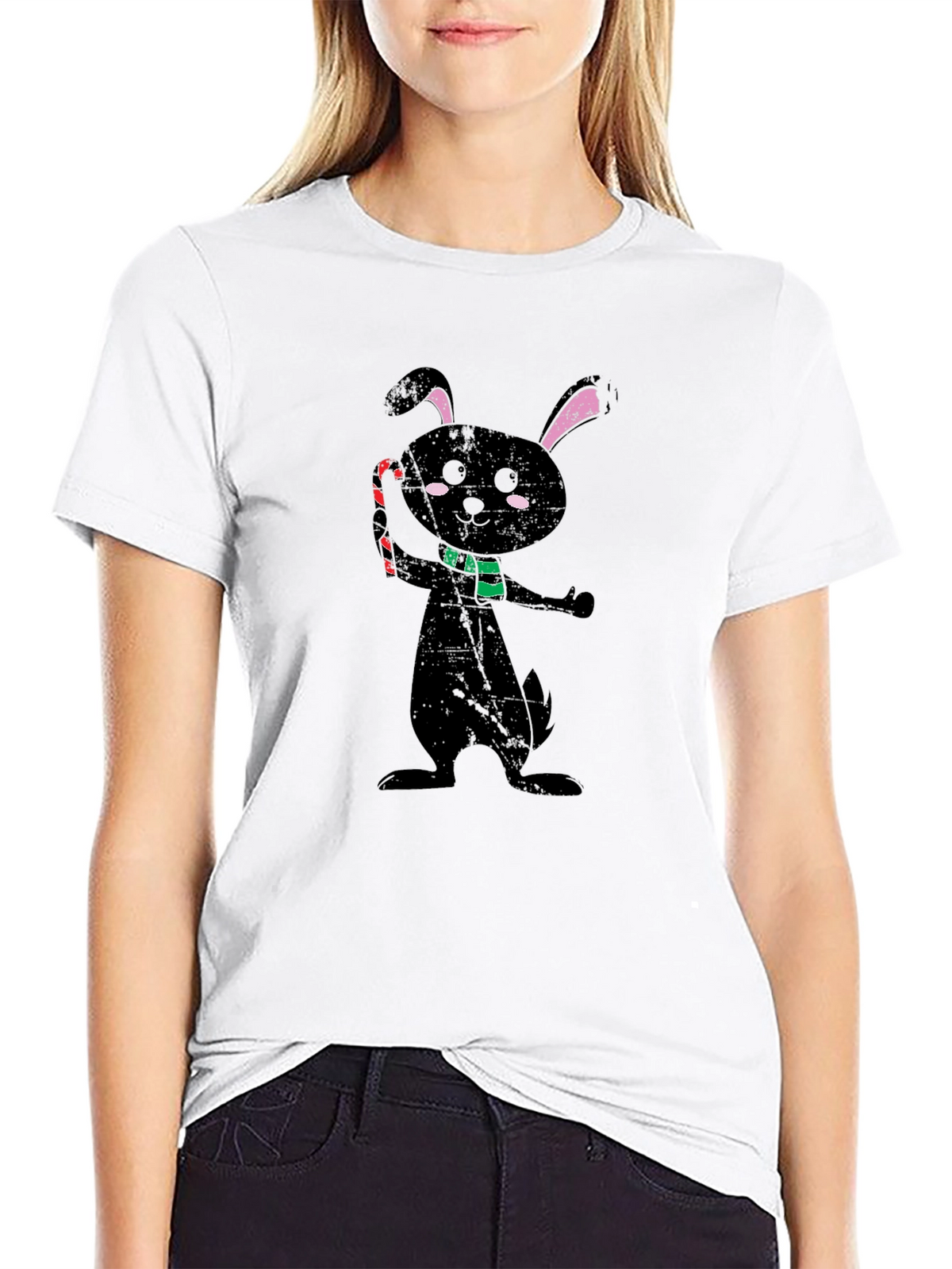 Festive Black Rabbit Graphic Tee
