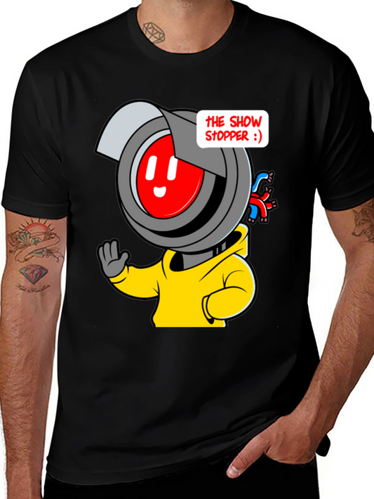 Robot Cartoon Graphic T-Shirt - Show Stopper