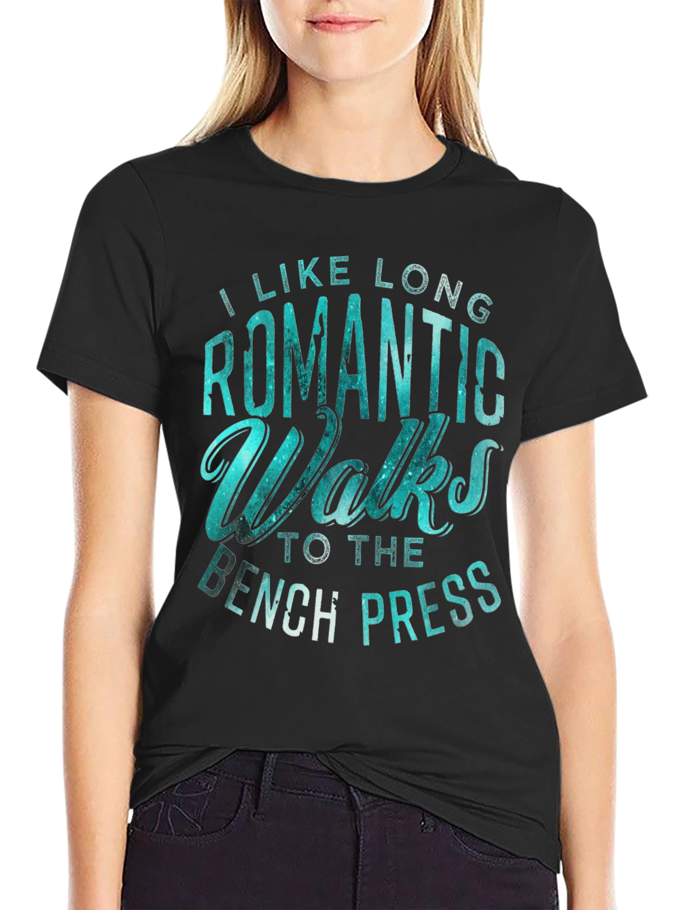Romantic Walks Bench Press Black T-Shirt