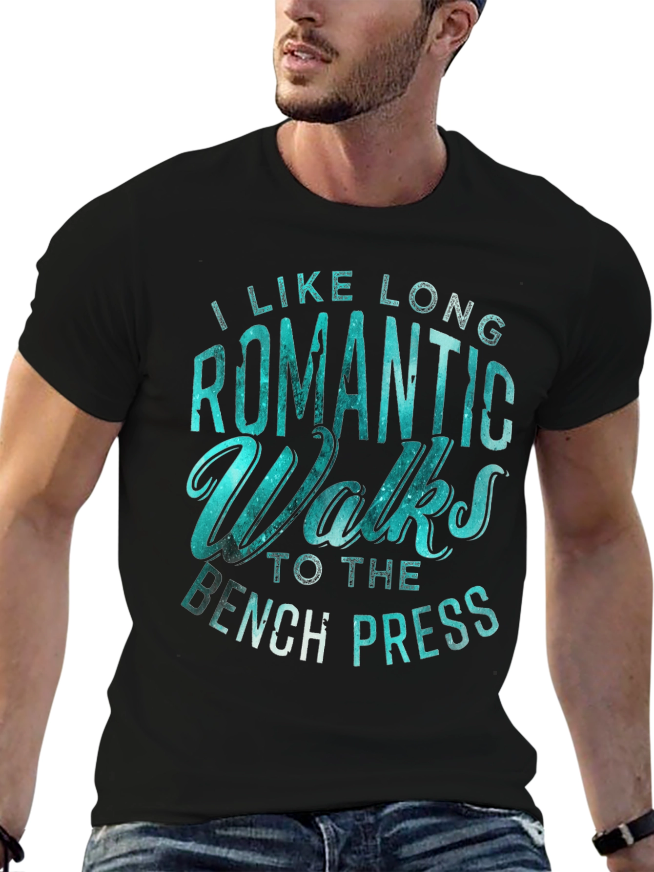 Romantic Walks Bench Press Black T-Shirt