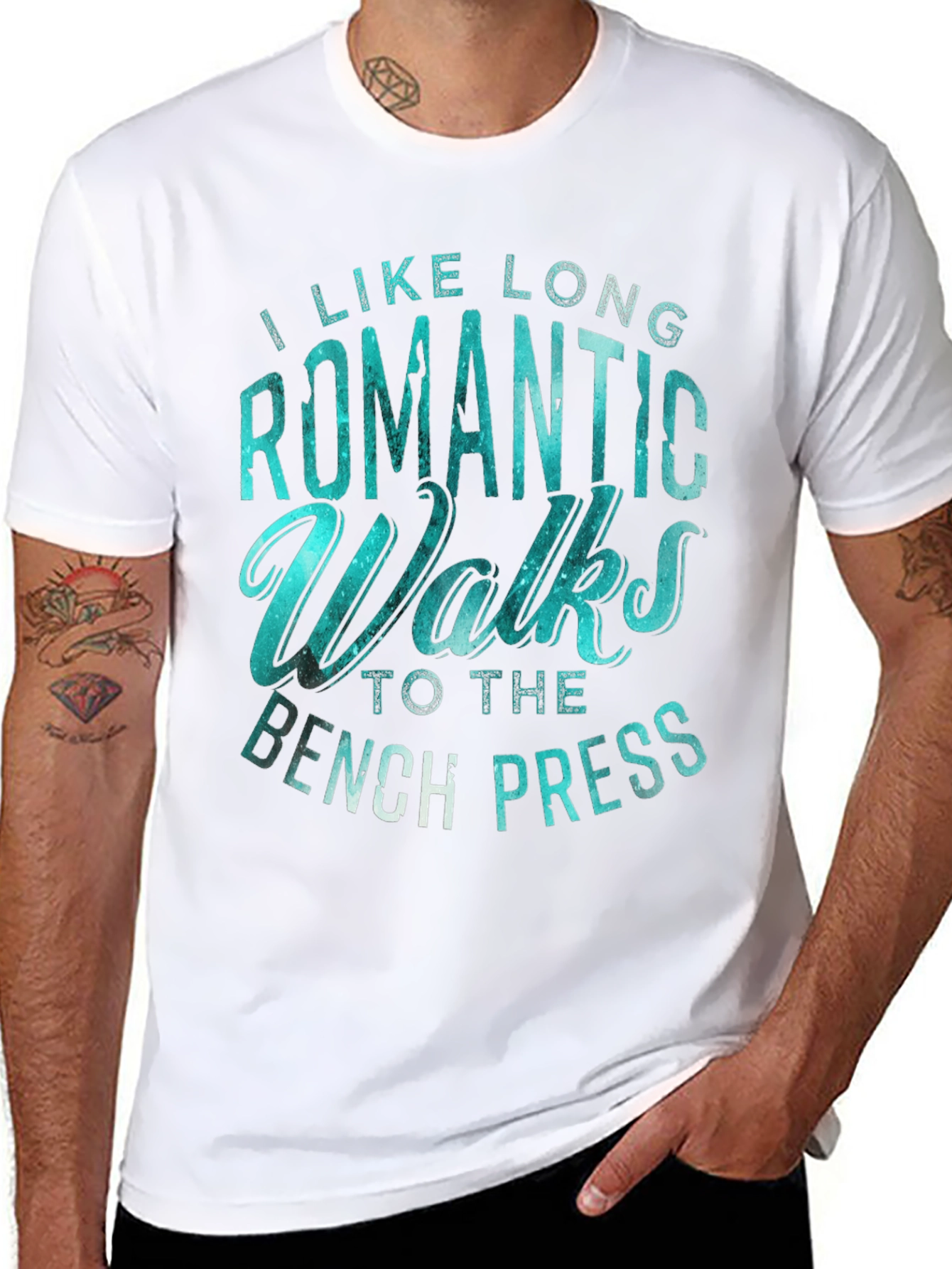 Romantic Walks Bench Press Black T-Shirt