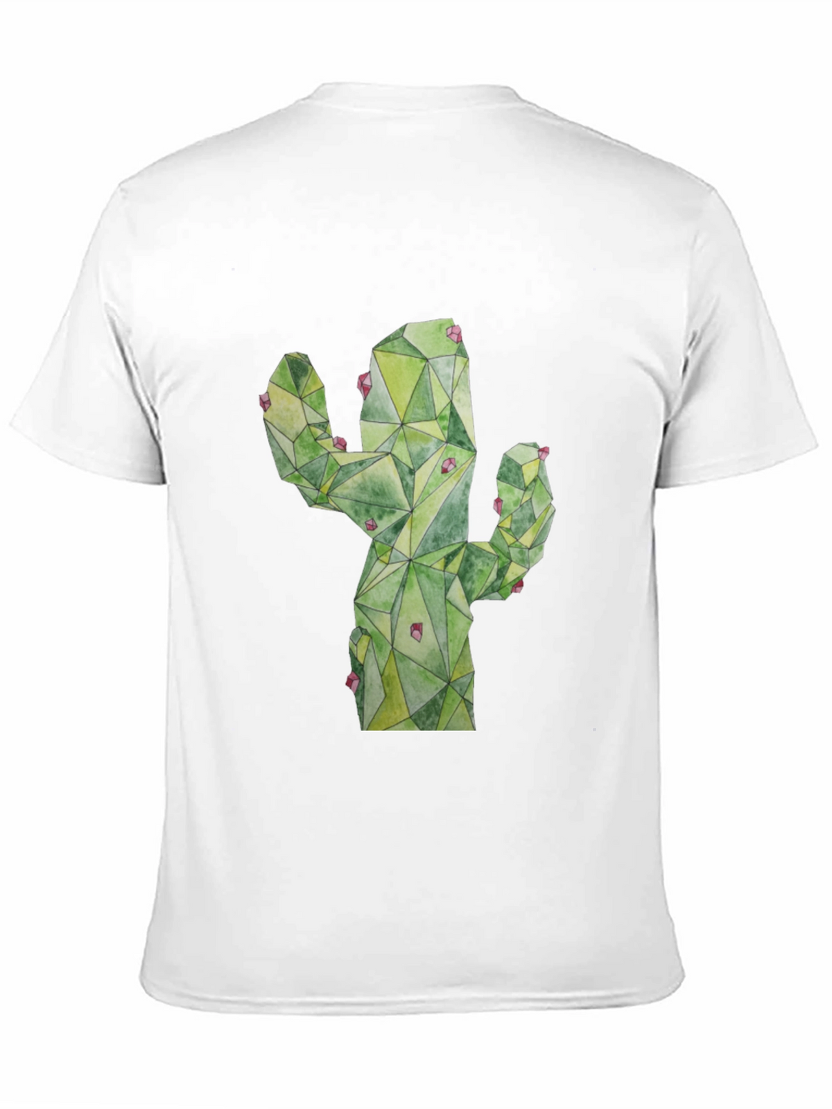 Geometric Cactus Print Black T-Shirt