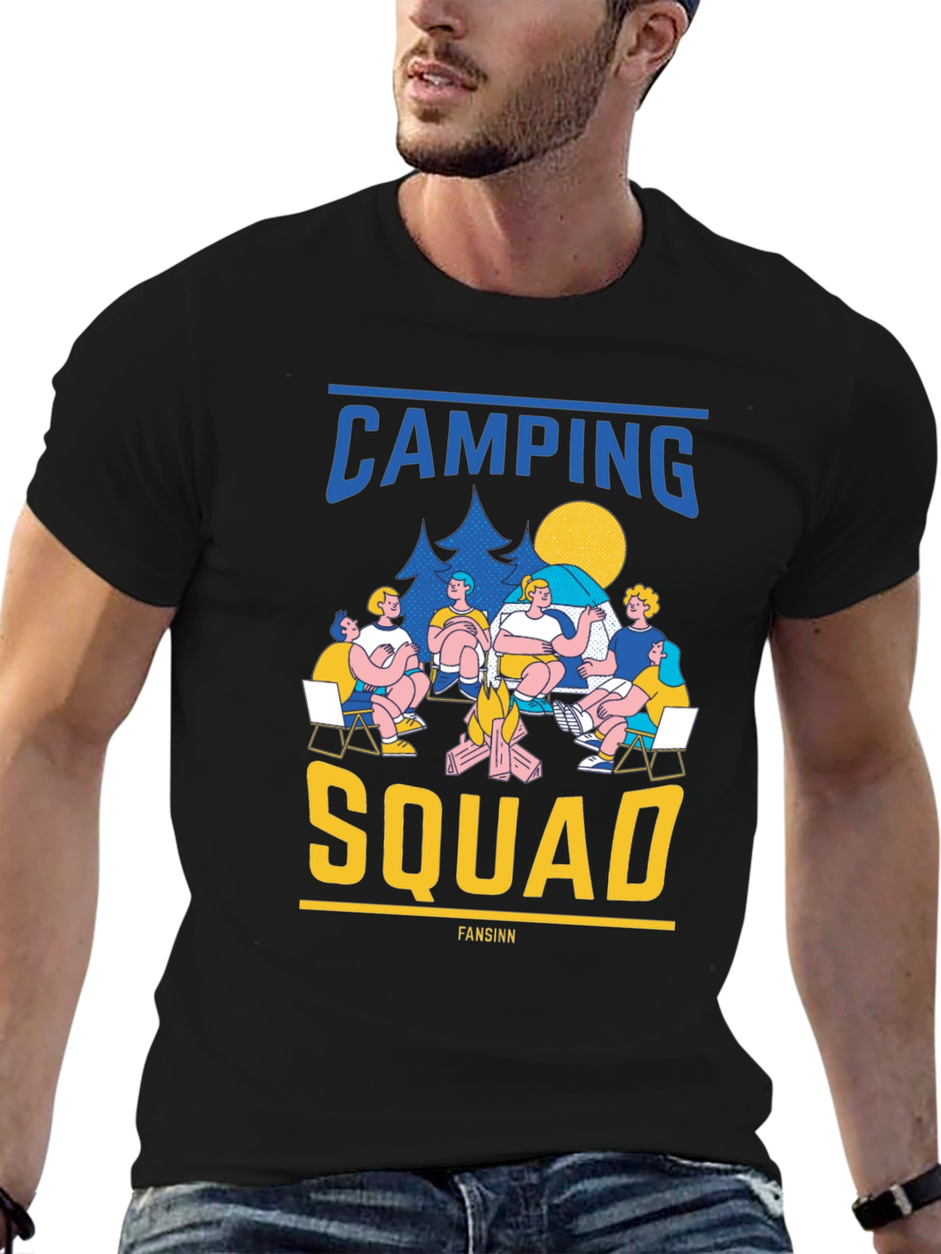 Camping Squad Graphic T-Shirt - Bonfire & Friends Tee