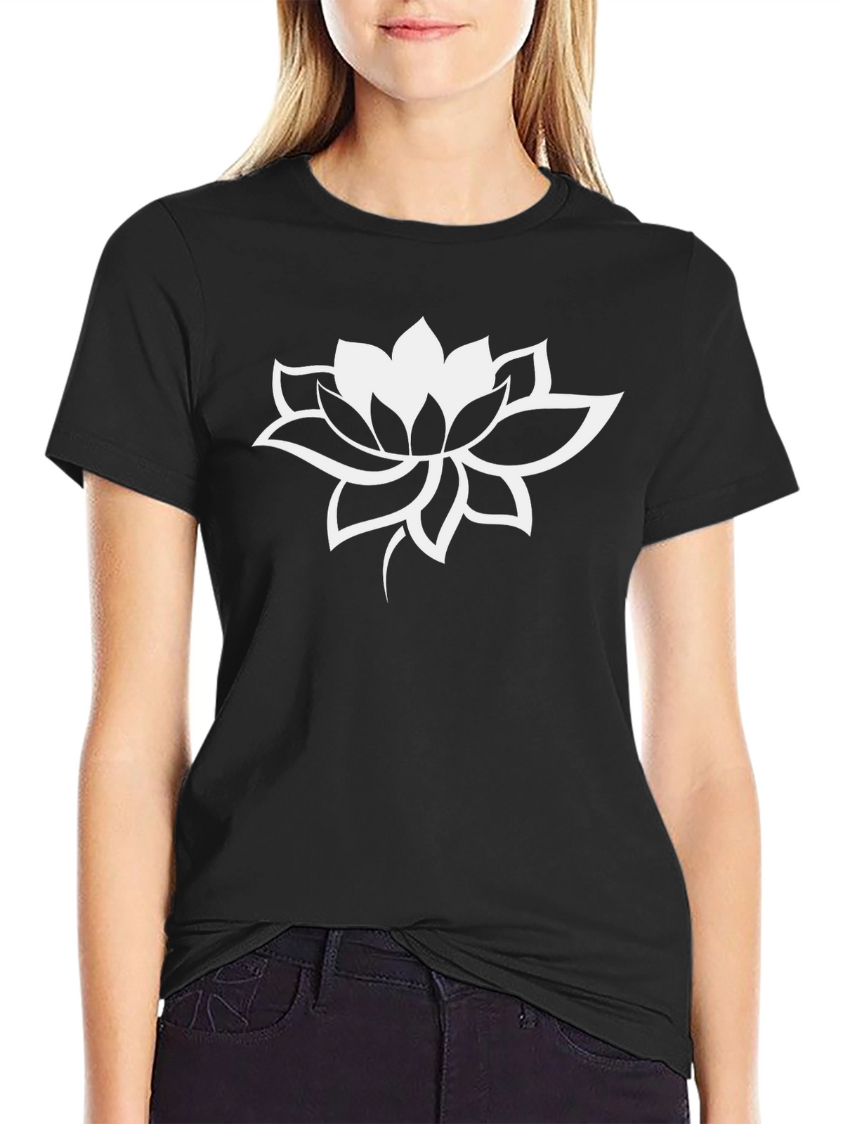 Lotus Graphic Black T-Shirt - Modern Style