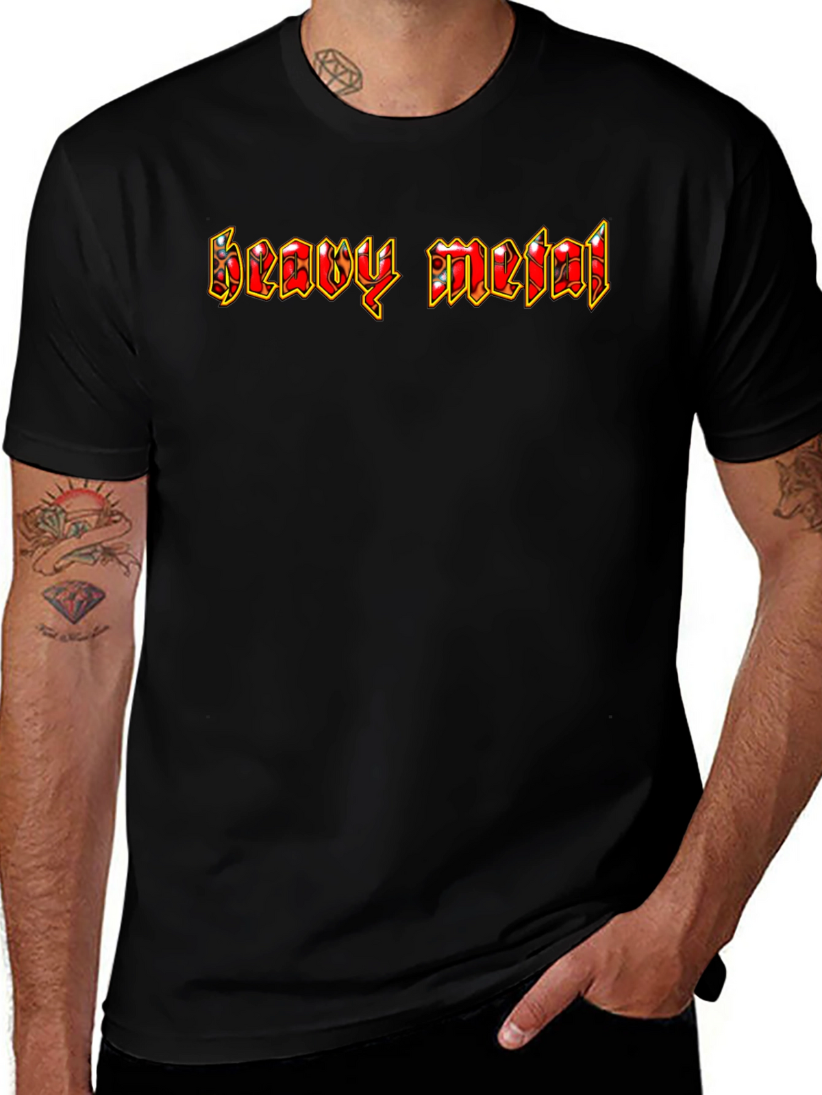 Heavy Metal Graphic Print T-Shirt