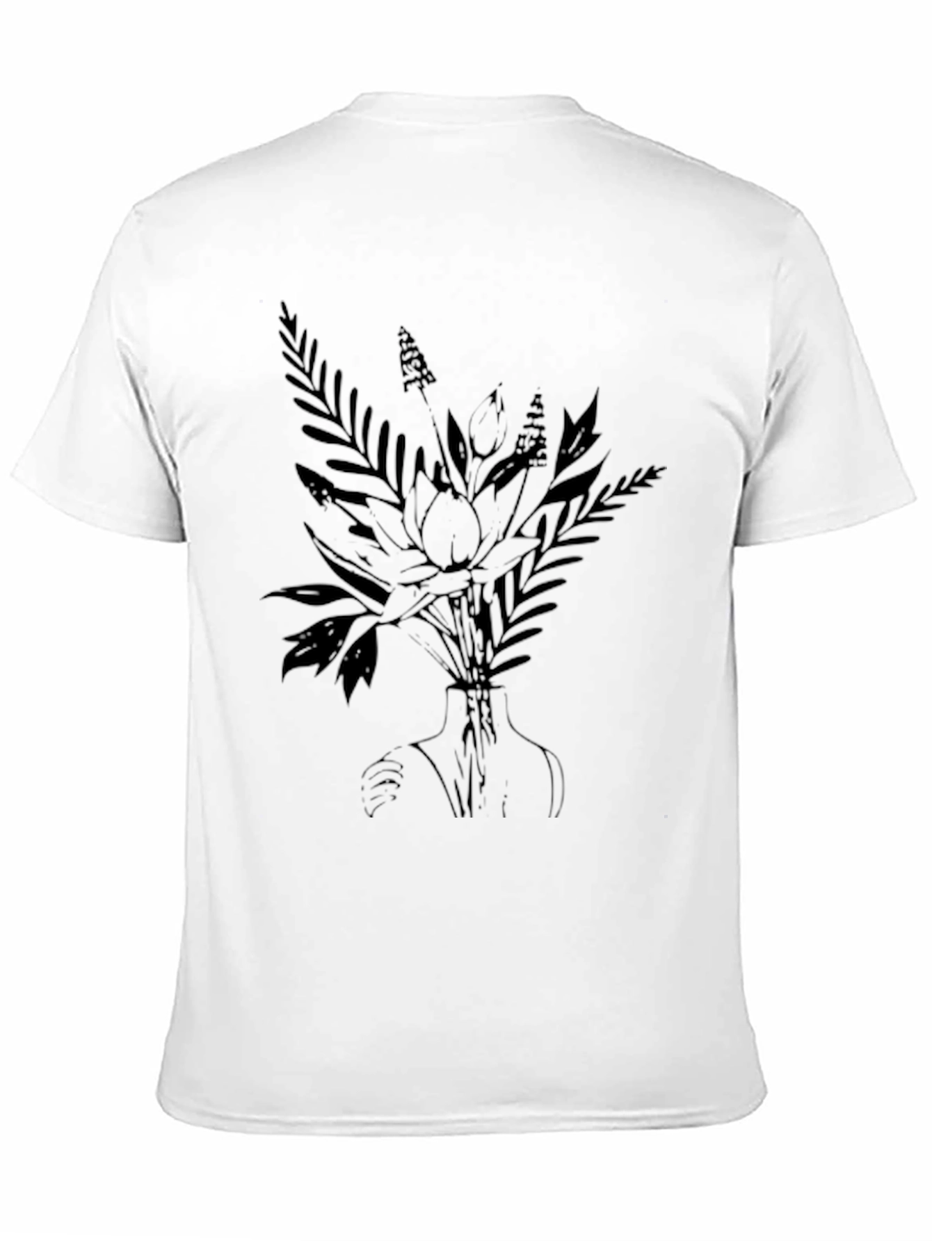 Elegant Black Floral Print T-Shirt for Men